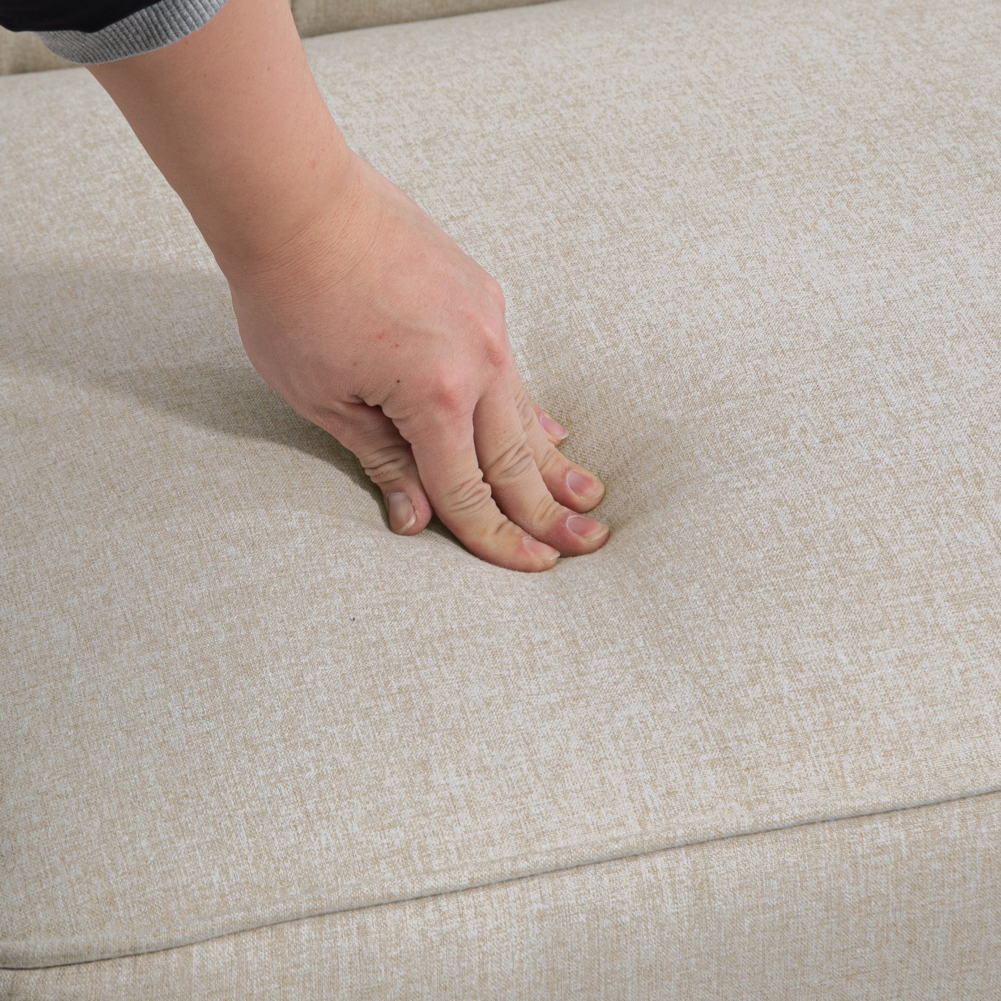 HOMCOM Convertible Sofa Bed with Adjustable Back, Button Tufted Sofa Bed Couch for Living Room, Guest Room, Apartment, Beige