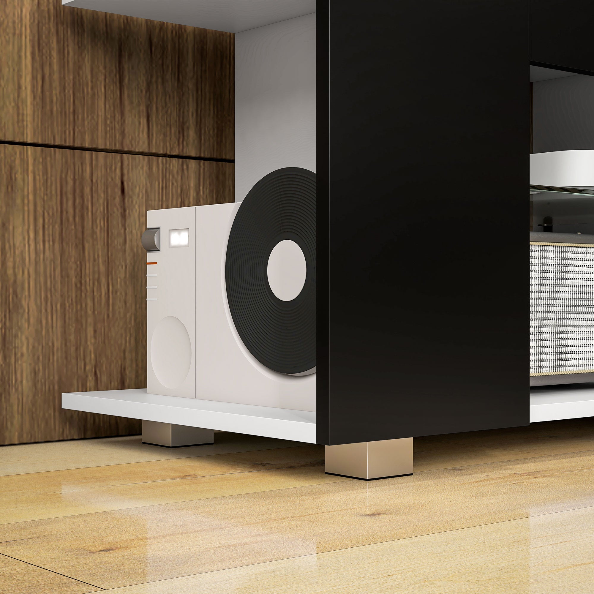 HOMCOM 145cm TV Unit with Glass Shelves and LED Light, Modern TV Stand Cabinet for Living Room, Entertainment Unit for 60 inch 4k TV, Black