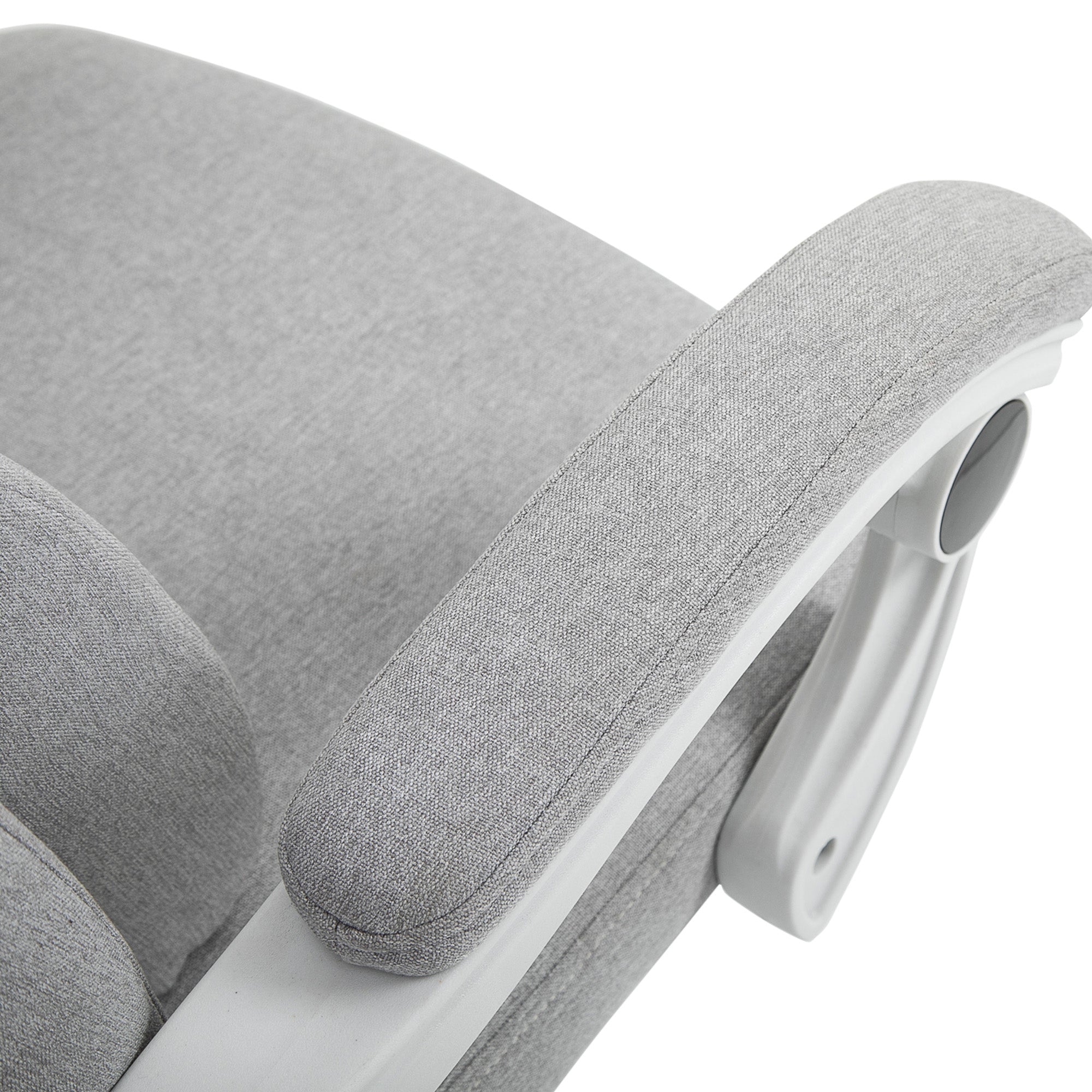 Vinsetto Office Chair, Ergonomic Desk Chair, High Back Fabric Work Chair with 160° Reclining Backrest, Retractable Footrest, Neck and Lumbar Pillow for Home and Study, Grey