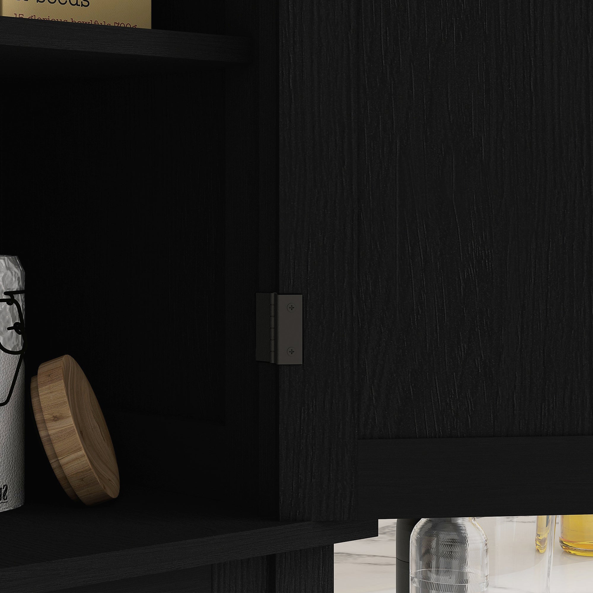 72.5" Freestanding Food Pantry Cabinet with Drawer, Doors and Shelves, Black Wood Grain - HOMCOM