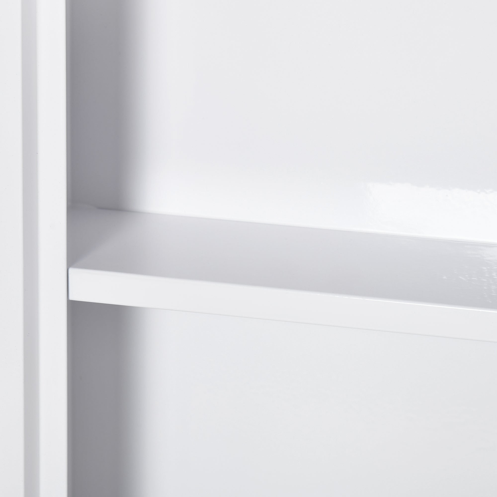kleankin 12" x 24" Wall Medicine Cabinet, 3 Tier Steel Wall Cabinet for Bathroom, Kitchen, White