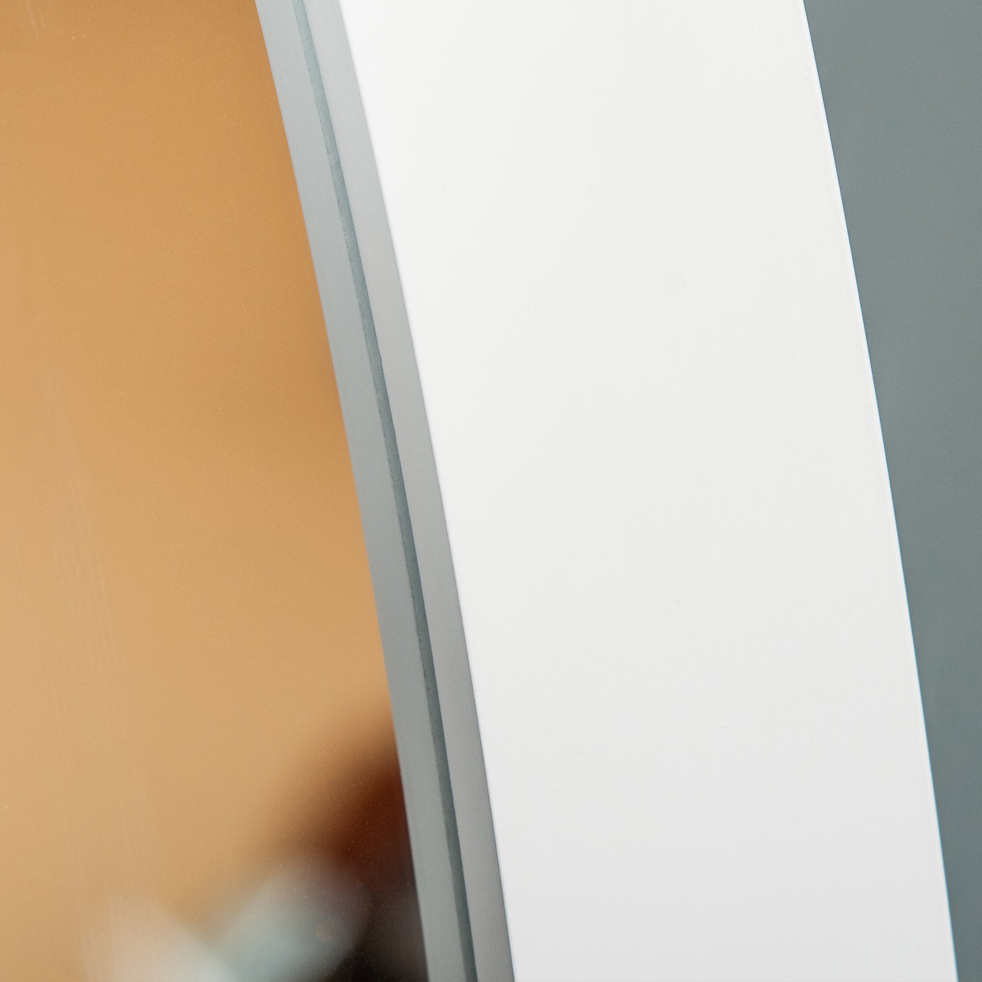 HOMCOM Full Length Mirror, Free Standing Mirror with Oval Frame, Adjustable Angle for Dressing Room, Bedroom, Living Room, White