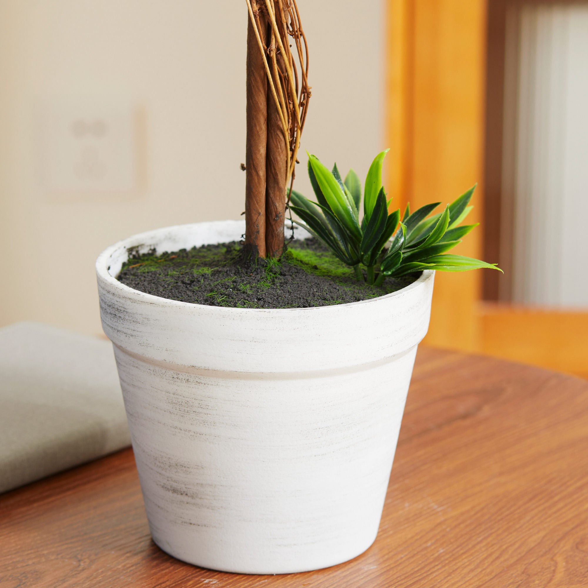 HOMCOM Set of 2 Decorative Artificial Plants Ball Trees with Lavender Flowers in Pot Fake Plants for Home Indoor Outdoor Decor, 60cm, Green