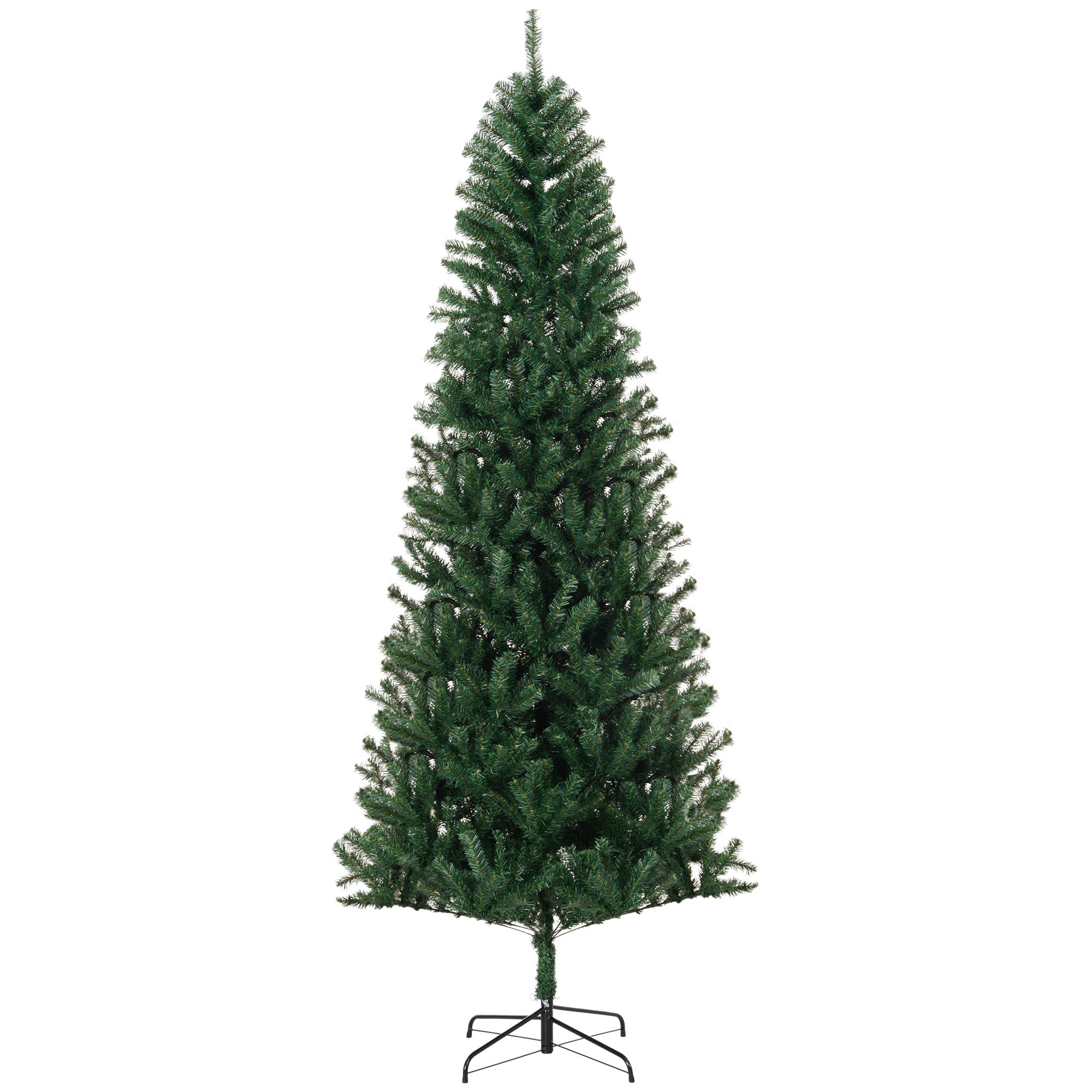 8ft Artificial Christmas Tree with Realistic Branch Tips for Indoor Holiday Decor, Green