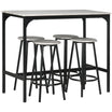 5 Piece Counter Height Bar Table Set Rustic 43.25" Dining Table with 4 Bar Stools Gray