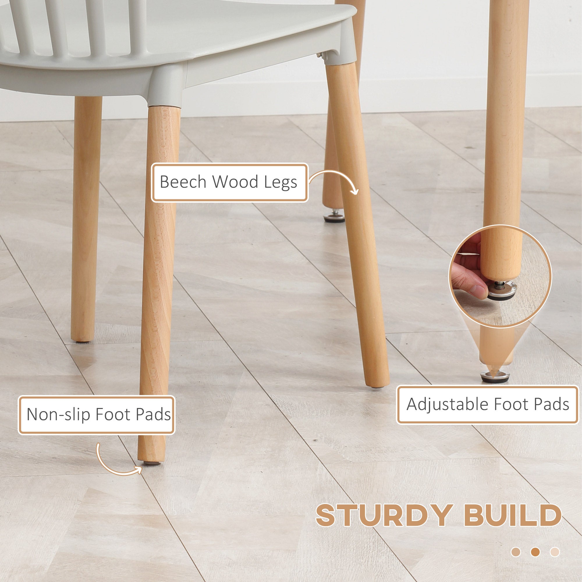 HOMCOM 5 Piece Dining Table and Chairs Set, Kitchen Table and Chairs for 4 People with Wood Legs and Slat Back, Space Saving Table and 4 Chairs for Small Spaces, Grey