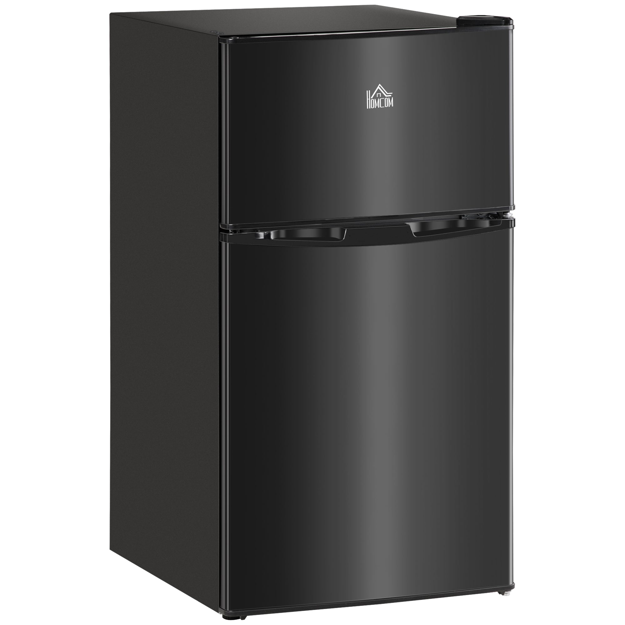 3.2 Cu Ft Mini Fridge with Double Door, Adjustable Thermostat & Energy Efficient, Black