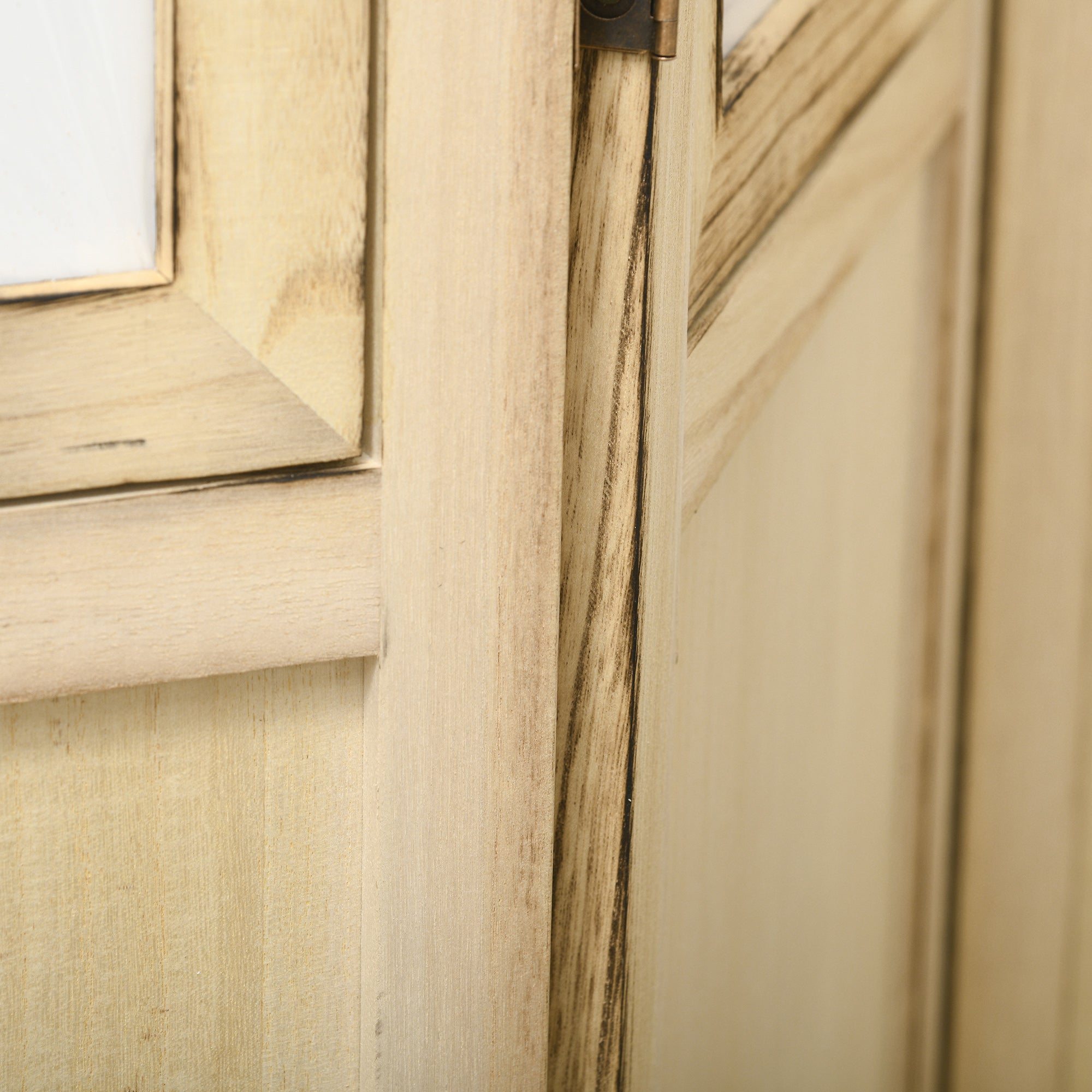 4 Panel Room Divider, Folding Privacy Screens, Natural - HOMCOM