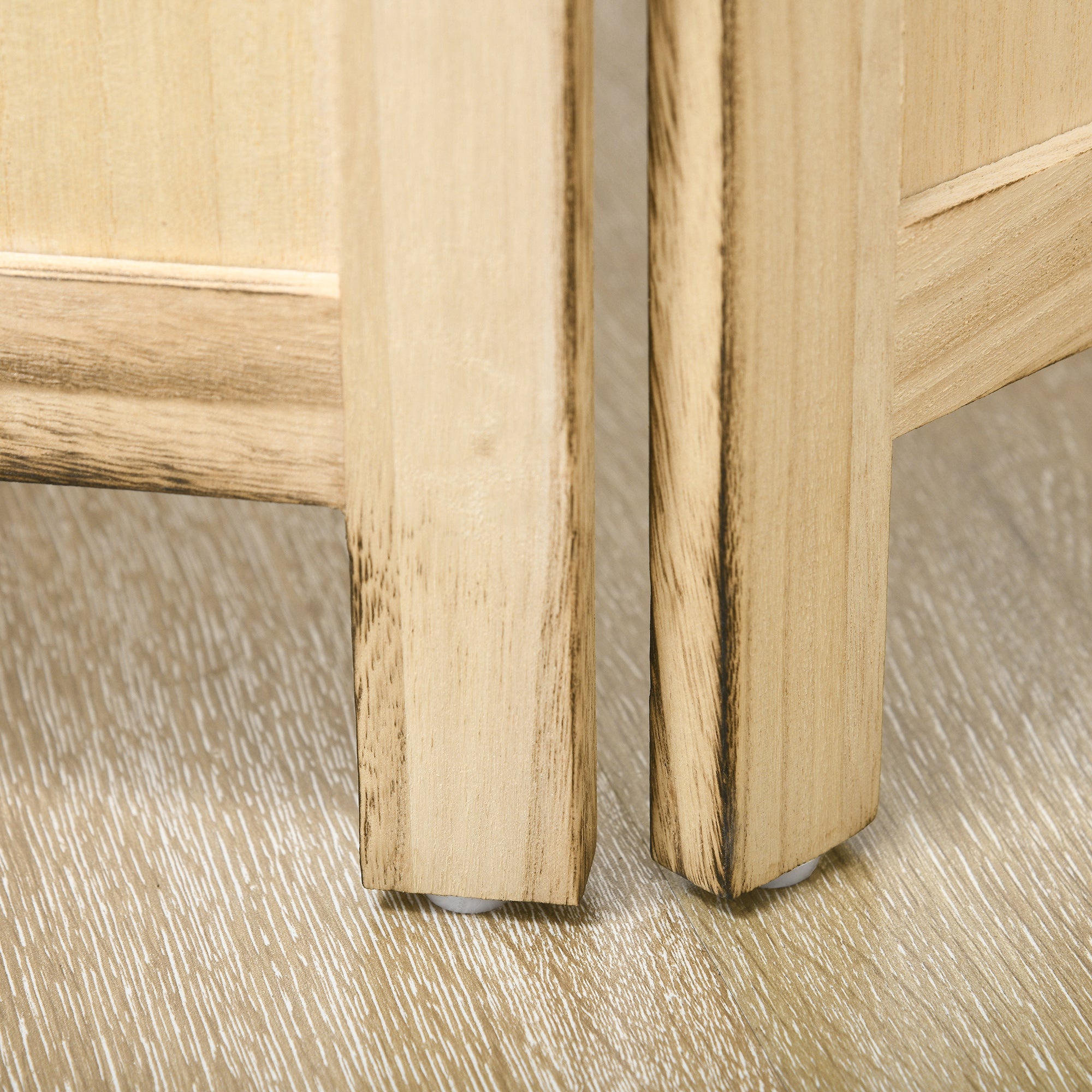 4 Panel Room Divider, Folding Privacy Screens, Natural - HOMCOM