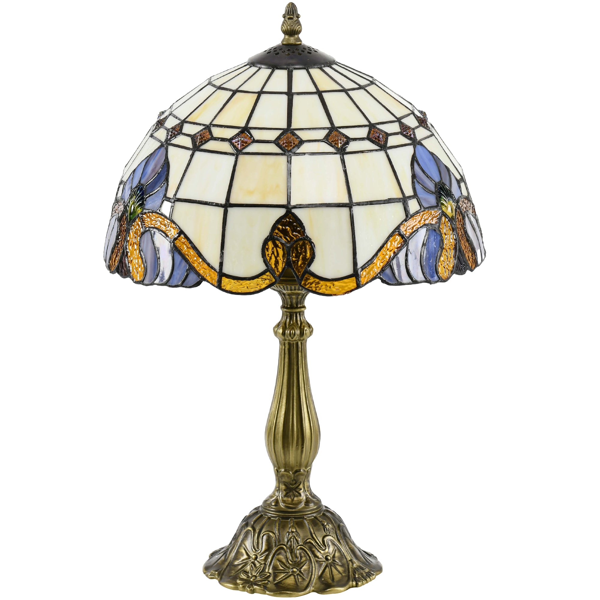 Tiffany Stained Glass Table Lamp, Handmade Antique Bedside Lamp, Decorative Night Light for Bedroom, Living room, Home, Nightstand