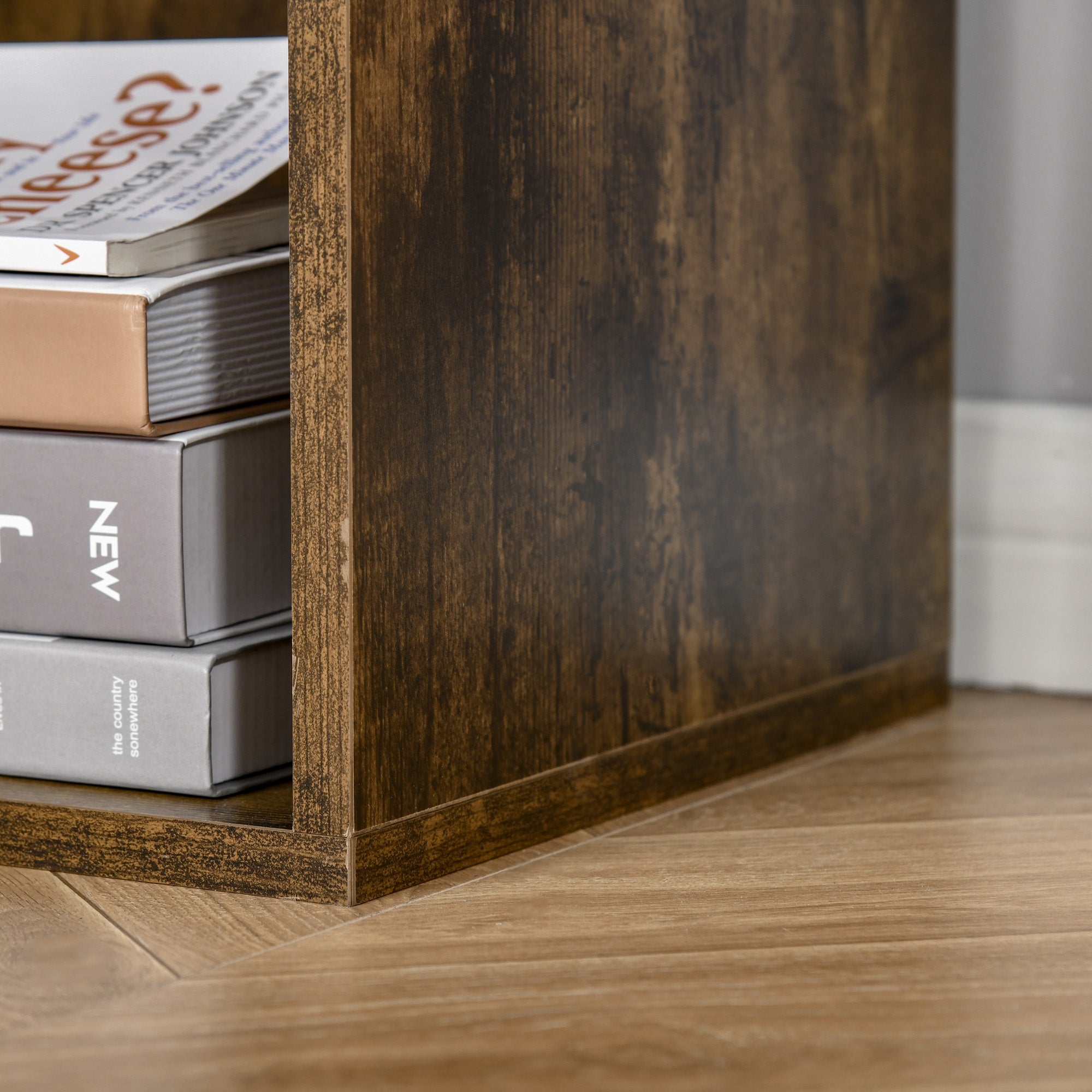 HOMCOM 6-Cube Bookcase, Storage Unit, Shelves Storage Display for Trinkets, Souvenirs, Potted Plants, for Study Room, Living Room, Home Office, 65.5 x 30 x 97.5cm, Rustic Brown