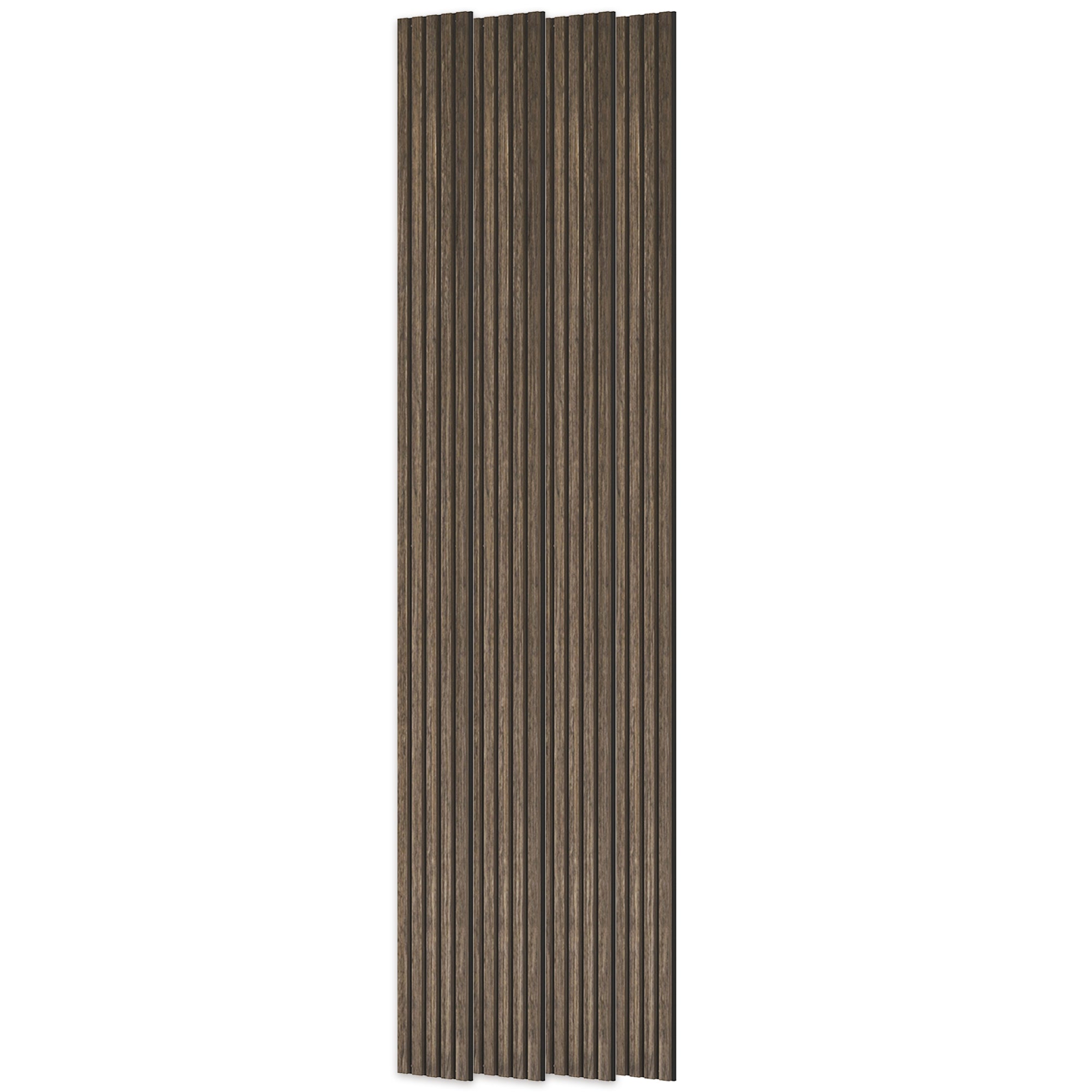95 x 8 Inches 3D Faux Wood Wall Panels, 4 Pack Acoustic Panels, Sound Absorbing and Proof Slat Wall For Interior Wall Decor, Home, Office, Studio, Walnut