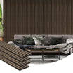 95 x 8 Inches 3D Faux Wood Wall Panels, 4 Pack Acoustic Panels, Sound Absorbing and Proof Slat Wall For Interior Wall Decor, Home, Office, Studio, Walnut