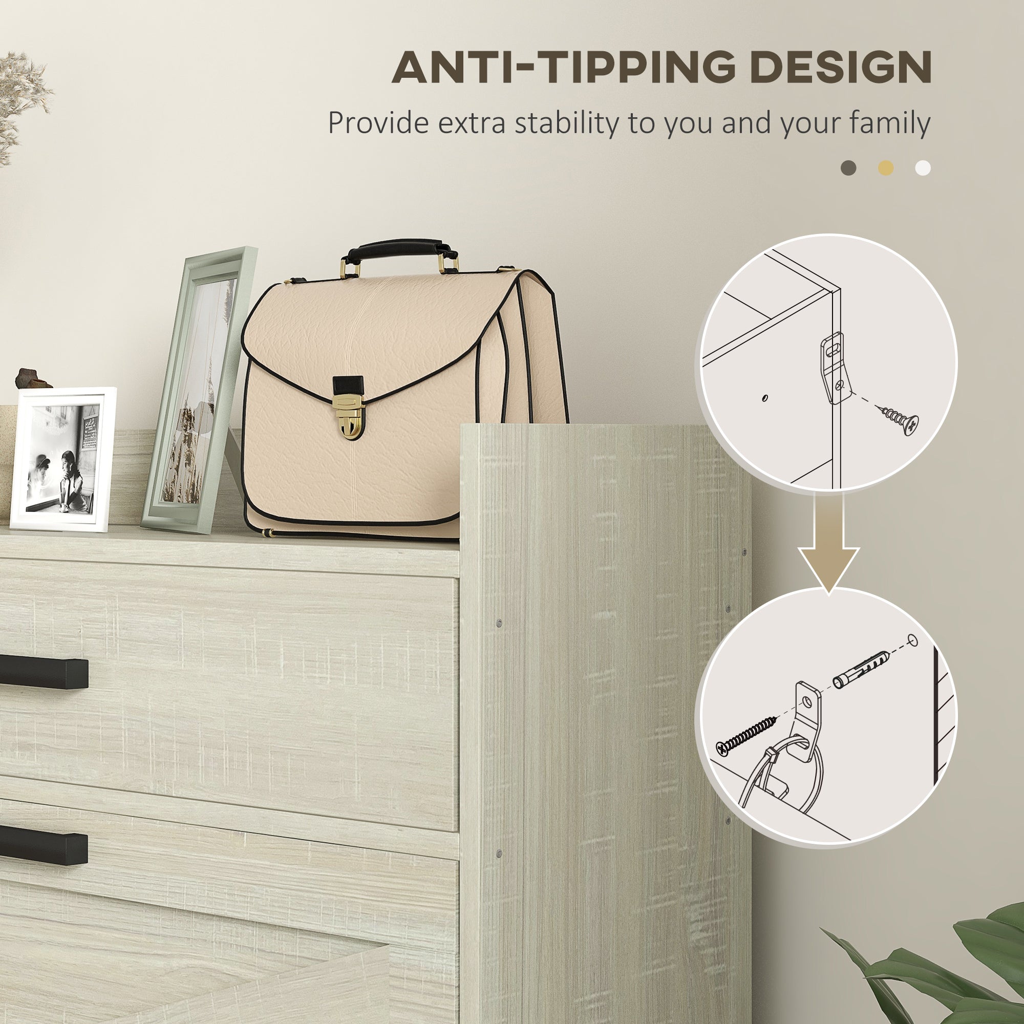 Slim Shoe Storage Cabinet w/ 2 Drawers & Adjustable Shelves for 12 Pairs, Distressed White