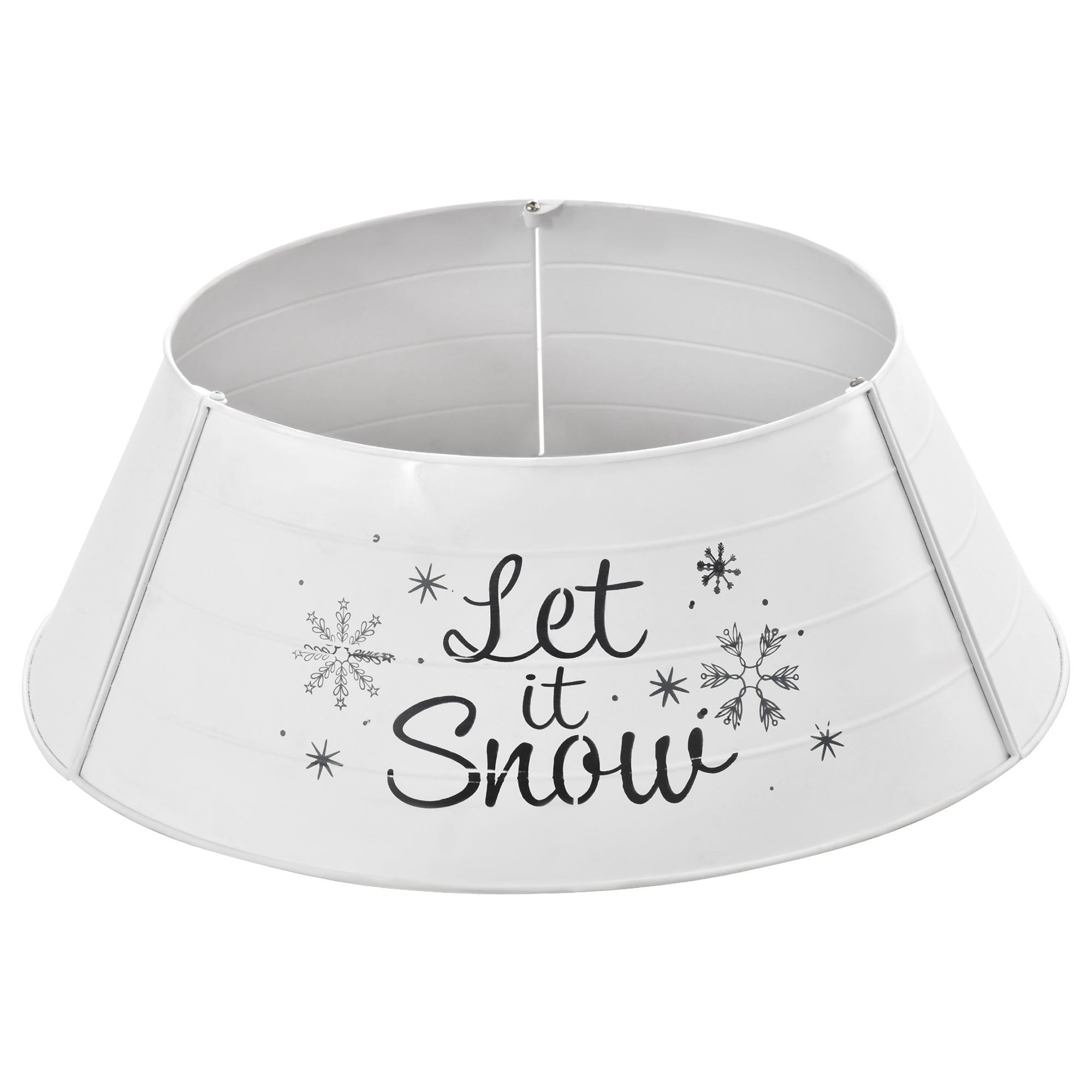 HOMCOM Metal Christmas Tree Collar, 26 Inch Christmas Tree Ring, Xmas Tree Skirt for Artificial Christmas Tree Decoration, White