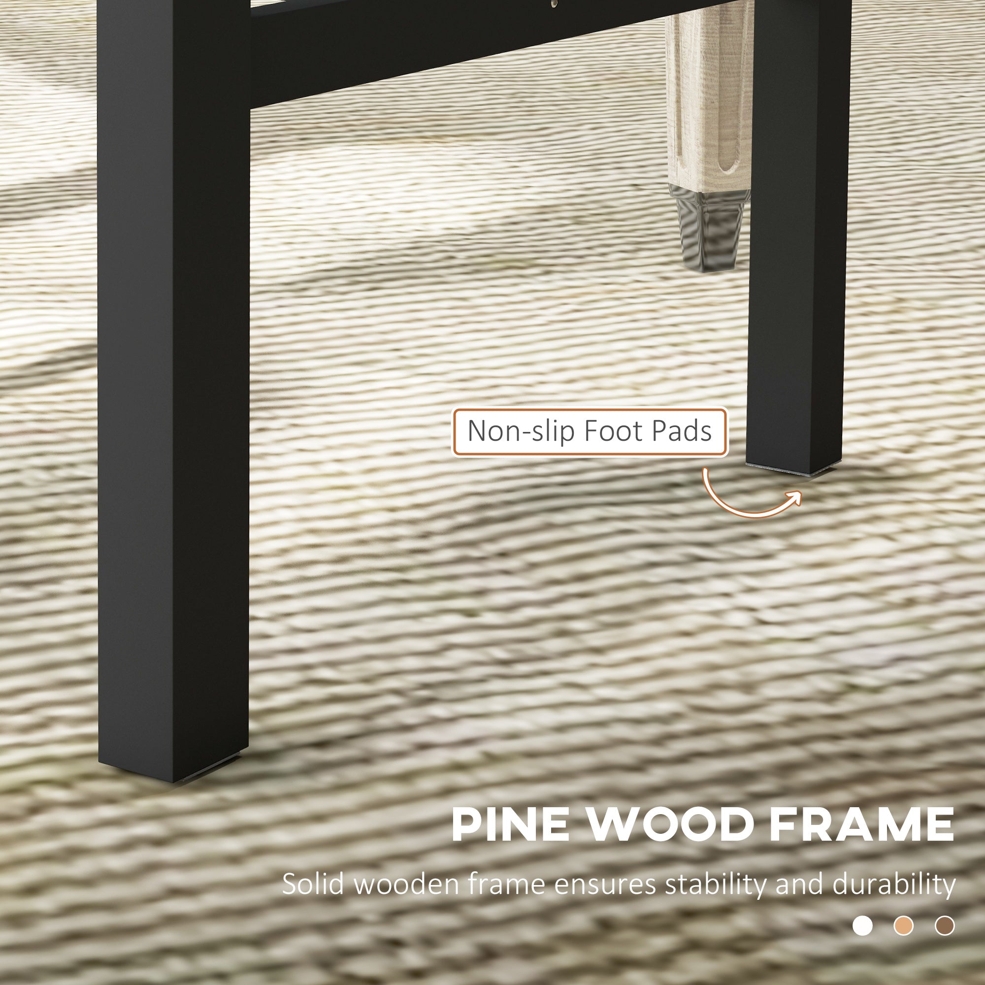 Farmhouse Dining Table Chairs, Set of 4 Pine Wood Kitchen Chairs w/ Slat Back, Black