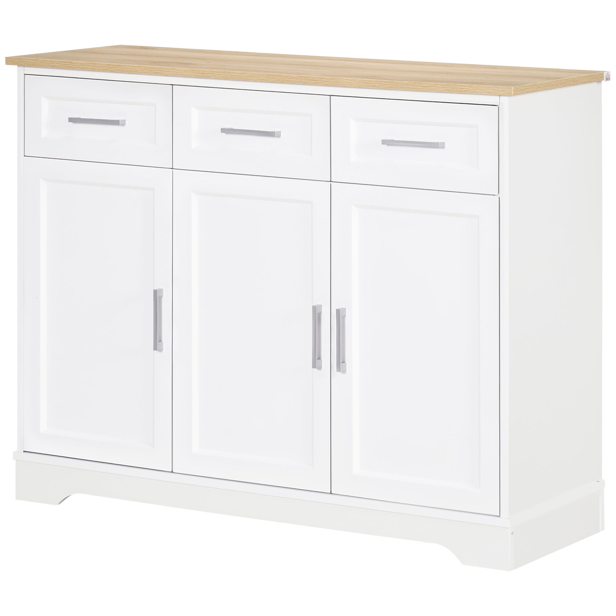 Kitchen Sideboard Buffet Cabinet with 3 Adjustable Height for Dining Room, White