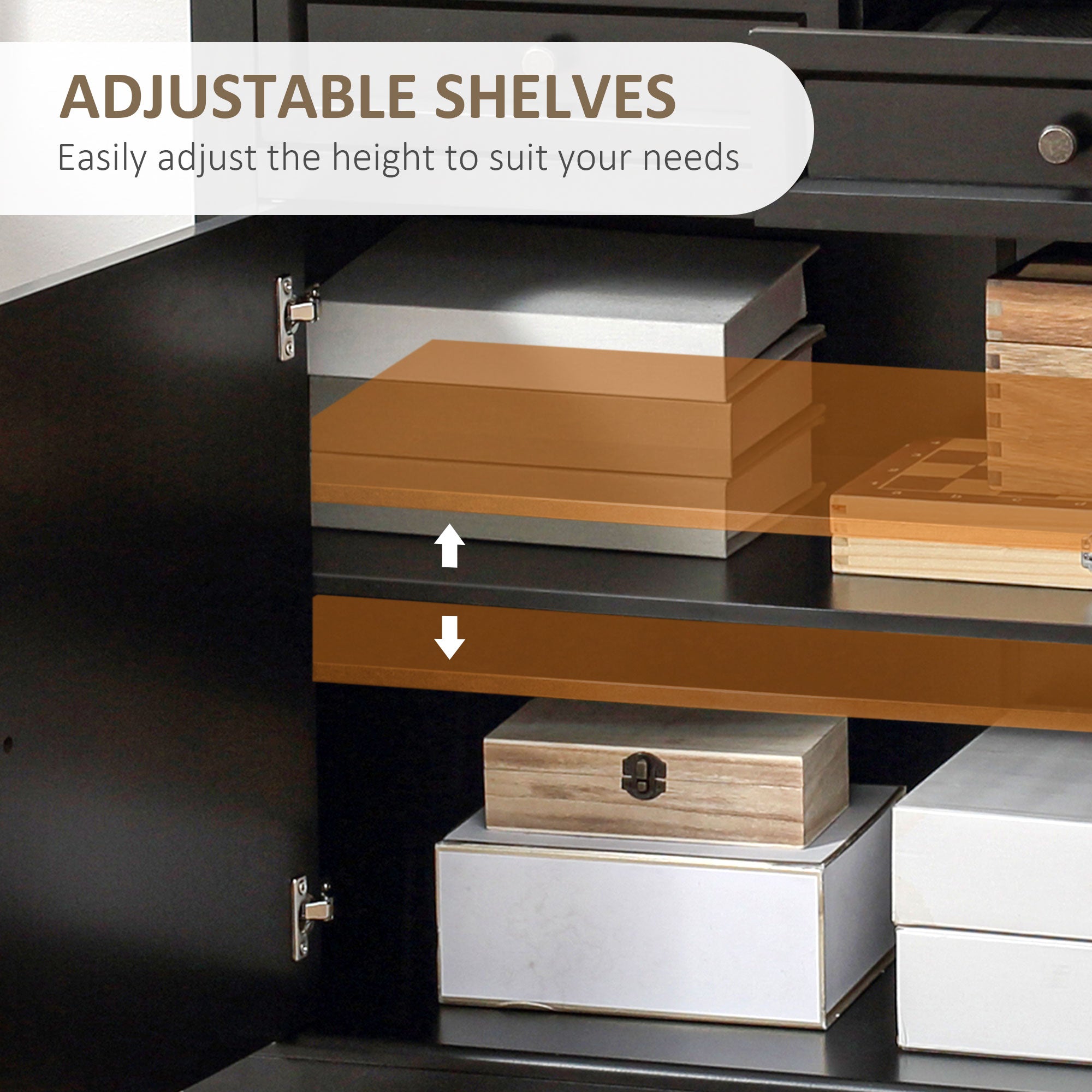 Sideboard Buffet Cabinet Kitchen Cabinet Coffee Bar Cabinet White