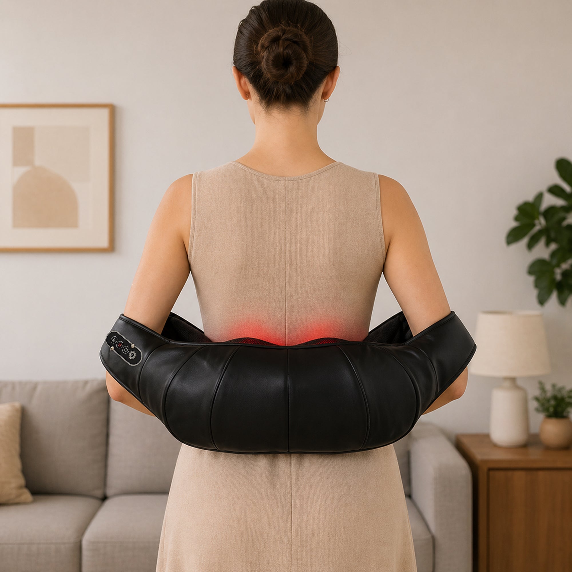 Cordless Neck Massager with Heat, Deep Tissue 4D Shiatsu Neck and Shoulder Massager for Back, Waist and Leg, for Car Home Office, Gifts for Men and Women