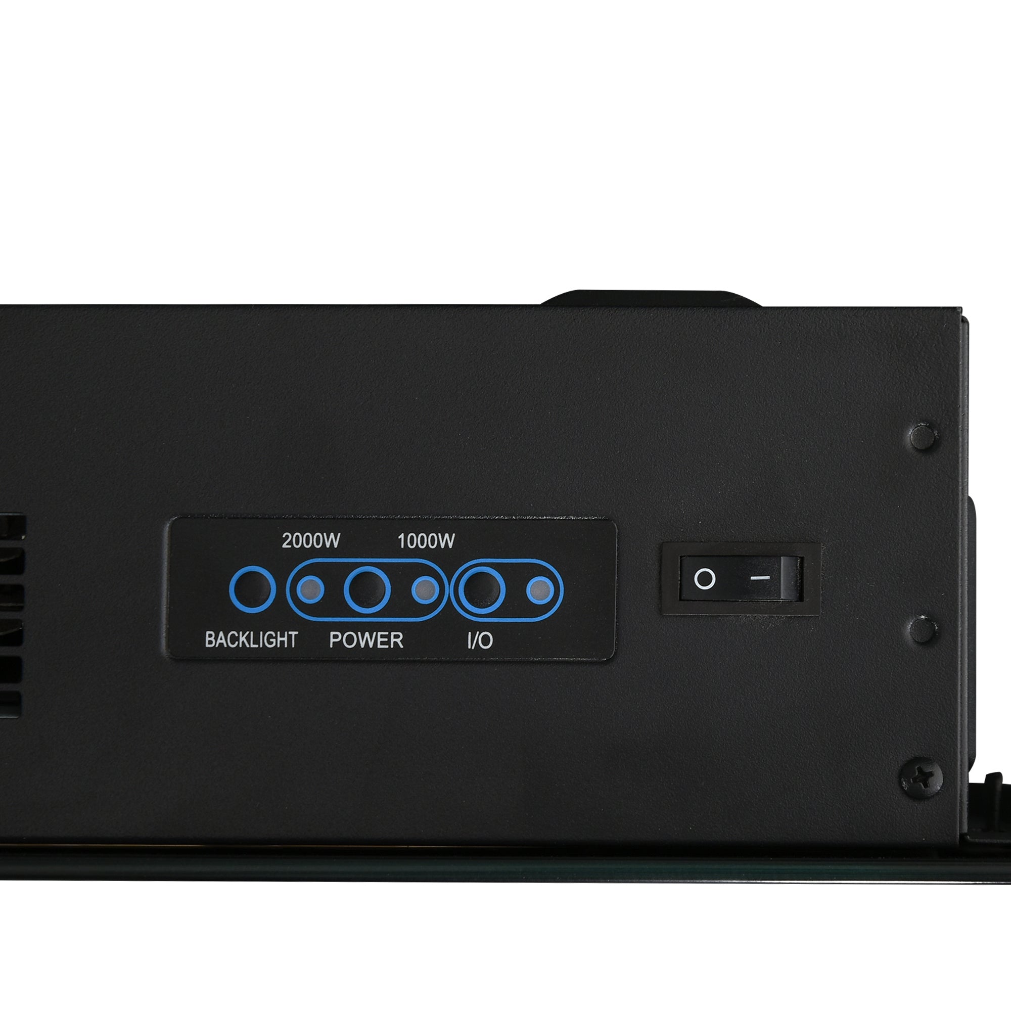 LED Wall Mounted Fireplace Curved Glass Electric Fire Place for Living Room, 1000W/2000W, 48H x 90.8W x 11.5Dcm, Black