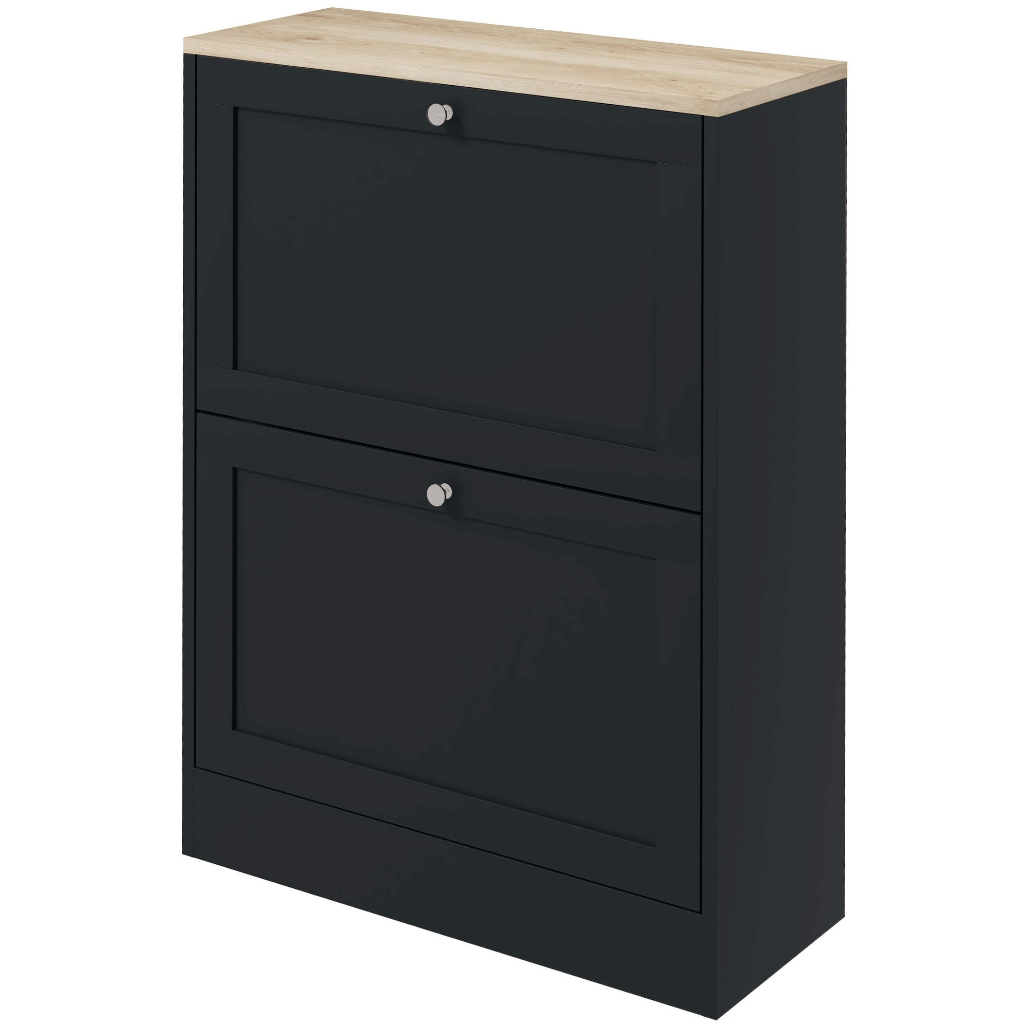 Slim Shoe Storage Cabinet with 2 Flip Drawers for 12 Pairs Black - HOMCOM