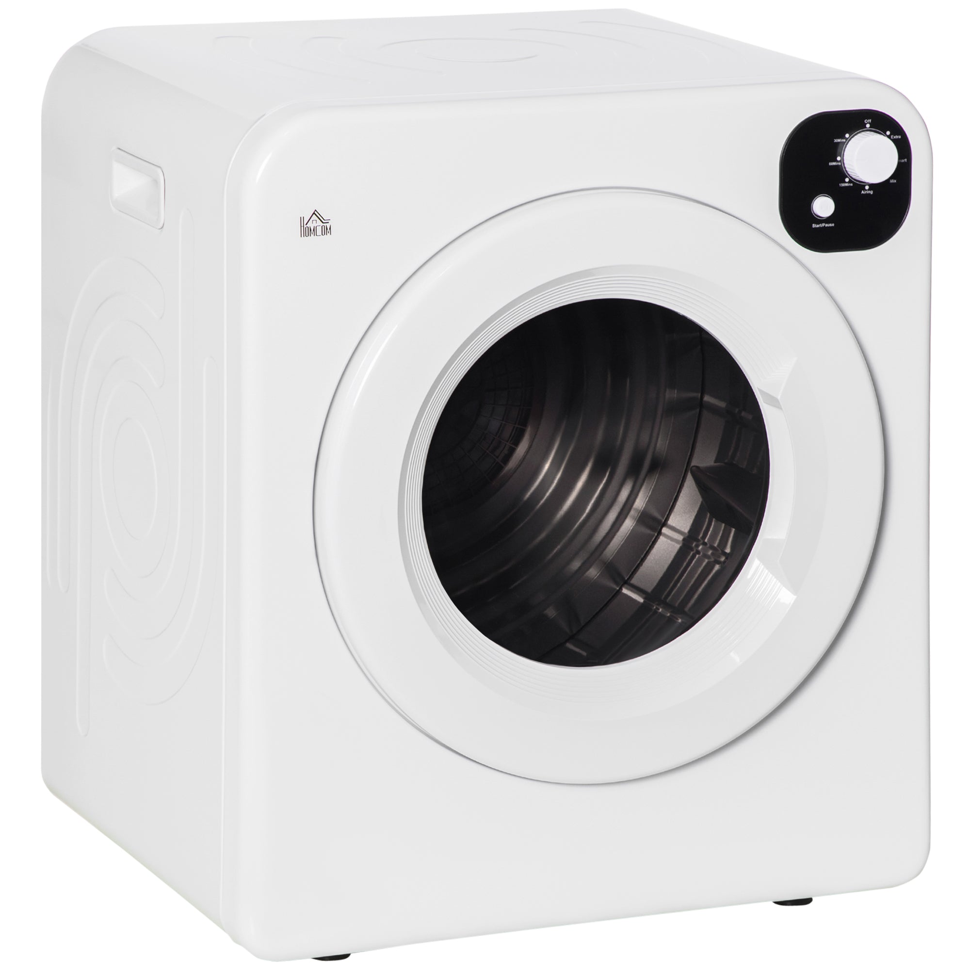 3.2 cu.ft Stainless Steel Laundry Dryer, 1300W Portable Front Load Electric Dryer, White