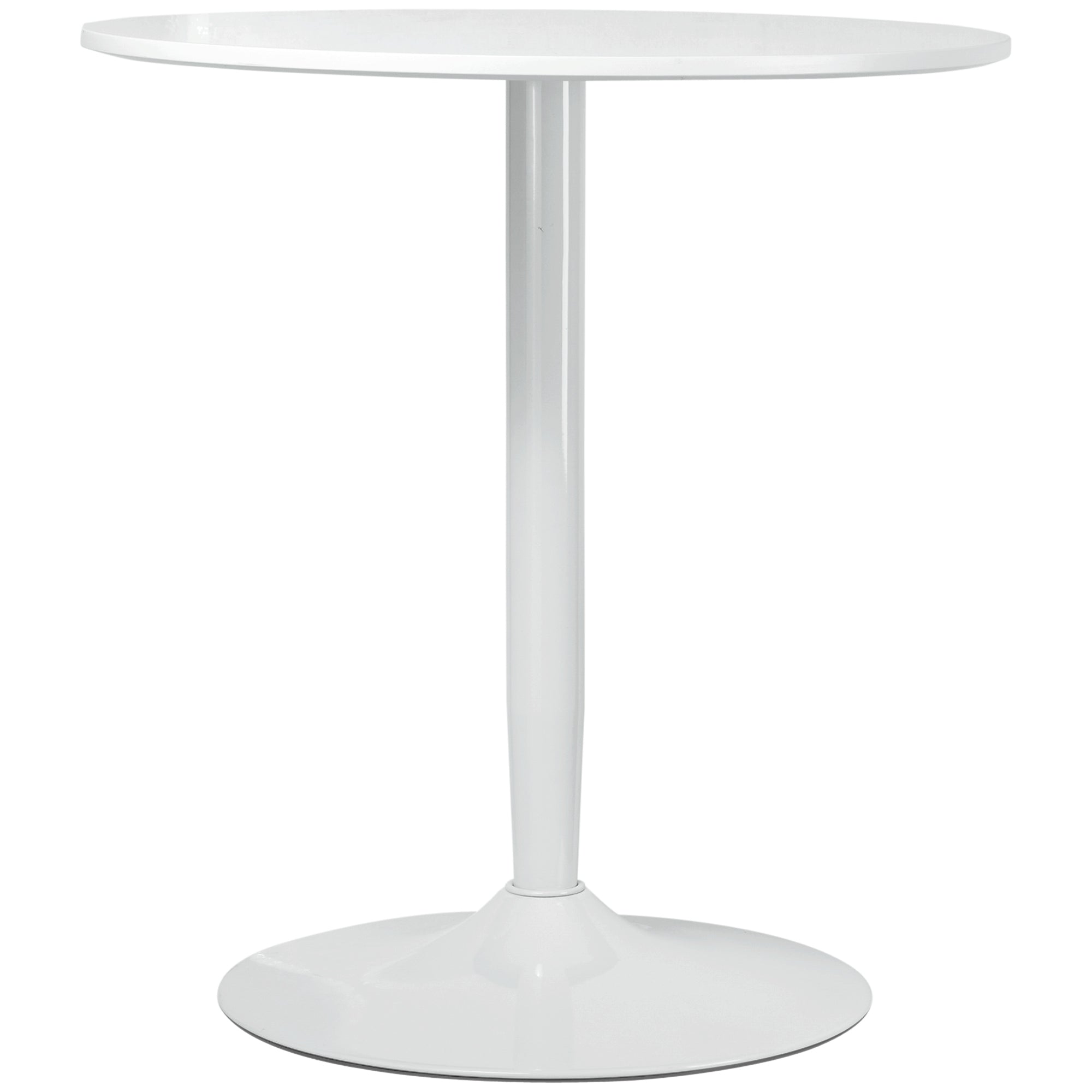 HOMCOM Round Dining Table, Modern Kitchen Table with Steel Base, Non-slip Foot Pad for Living Room, Dining Room, White