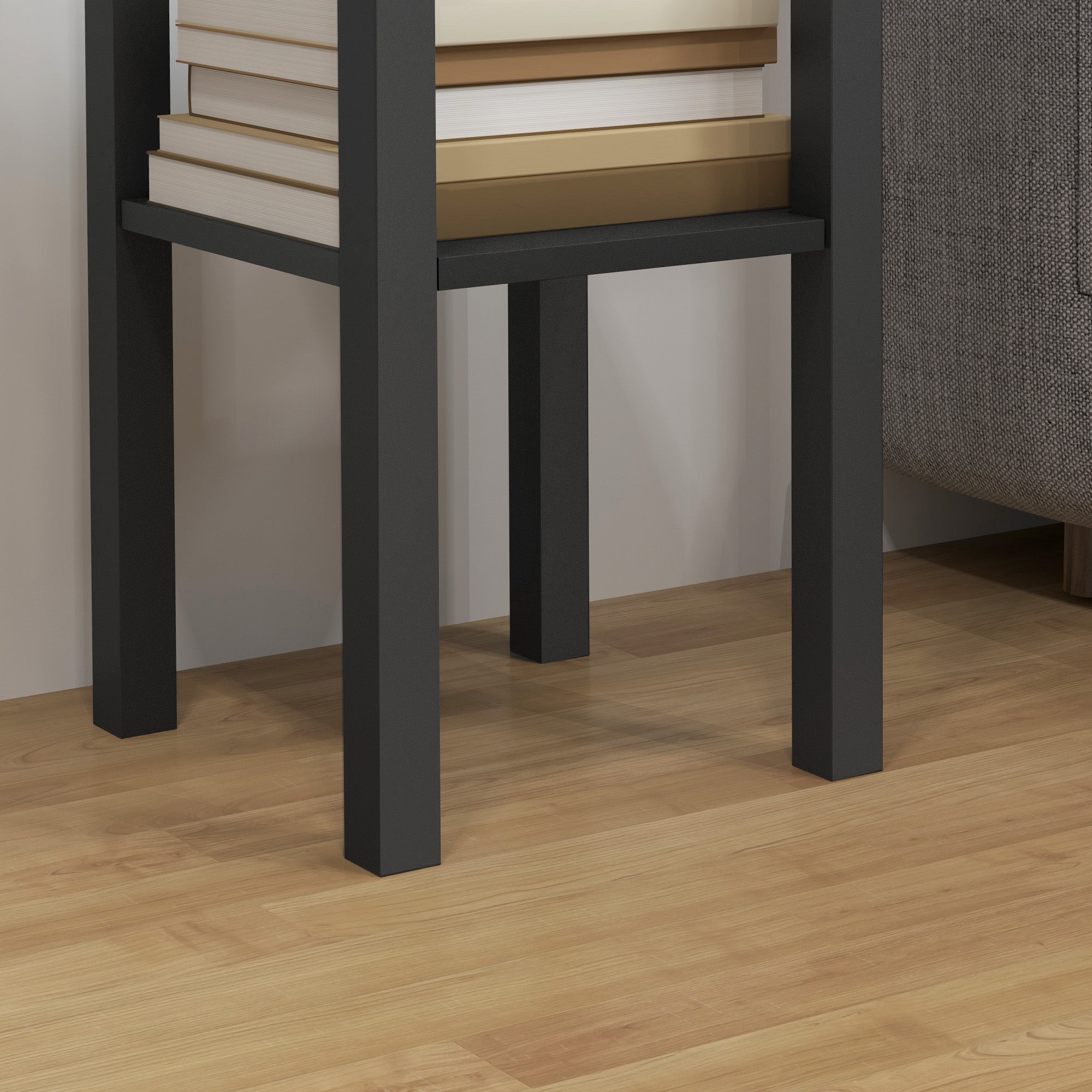 2 Tier Side Tables Set of 2 with Drawer and Shelf 2 Pieces End Tables for Living Room Black - HOMCOM