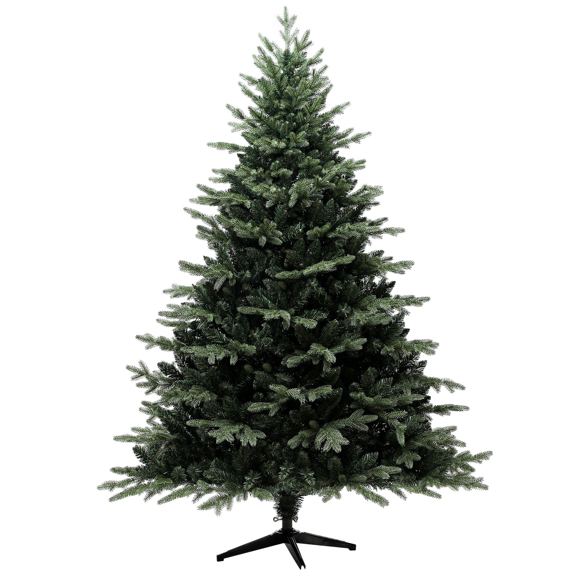 7ft Artificial Spurce Christmas Tree with 3116 Branch Tips and Foldable Steel Base, Realistic Hinged Xmas Tree for Home Office, Green