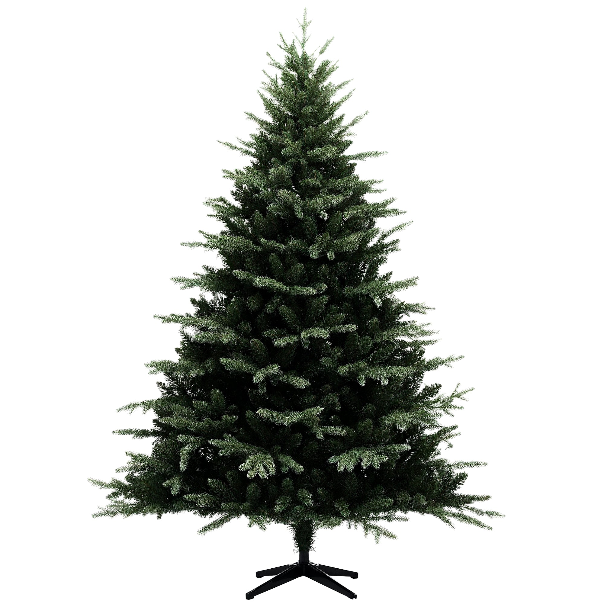 7ft Artificial Spurce Christmas Tree with 3116 Branch Tips and Foldable Steel Base, Realistic Hinged Xmas Tree for Home Office, Green