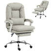 Ergonomic Executive Office Chair, Velvet Reclining Computer Desk Chair with Lumbar Support, Footrest, Plush Thick Cushion, 360° Swivel for Home Office, Khaki