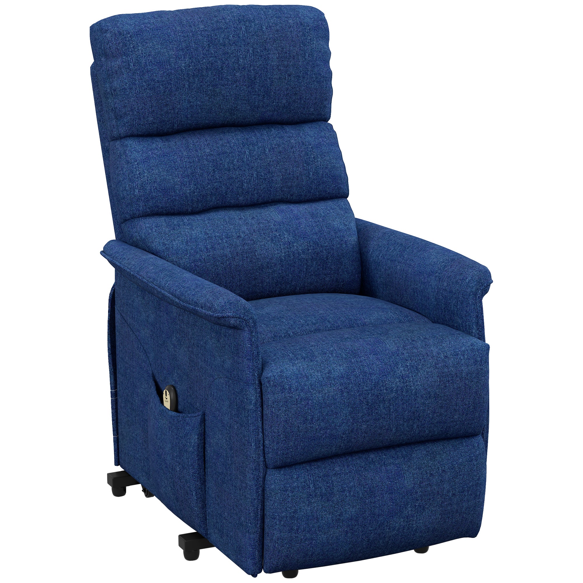 Electric Power Lift Chair with 135° Recline & Remote Control for Elderly Comfort, Dark Blue