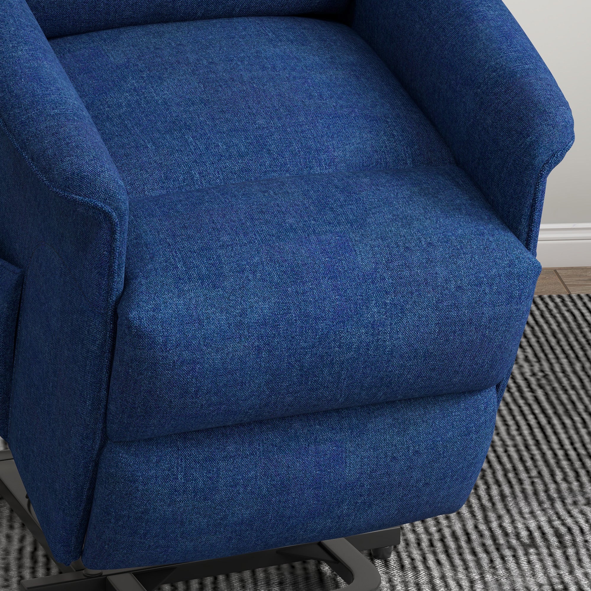 Electric Power Lift Chair with 135° Recline & Remote Control for Elderly Comfort, Dark Blue