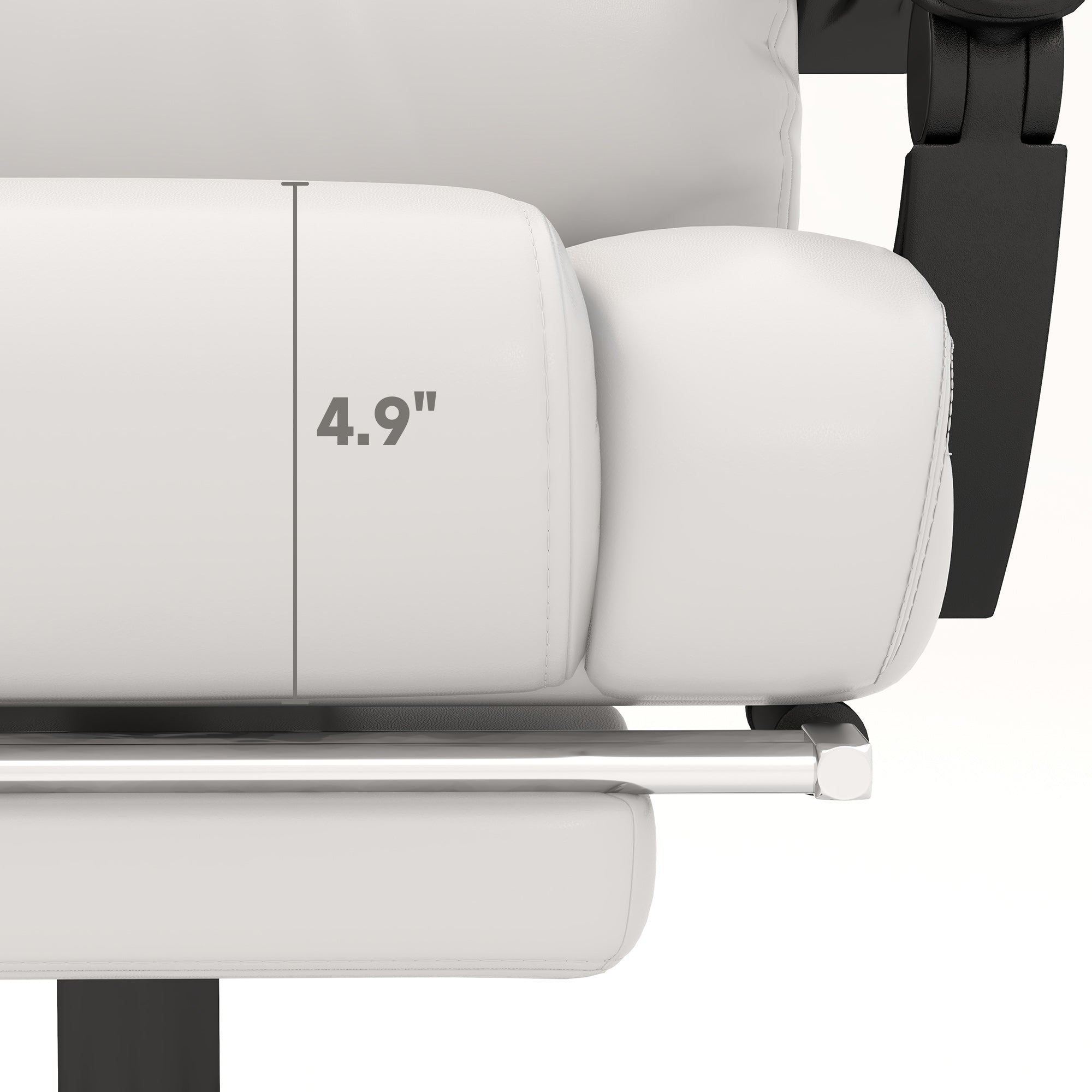 6 Vibrating Points Massage Office Chair, High Back Reclining Chair w/ Footrest, White