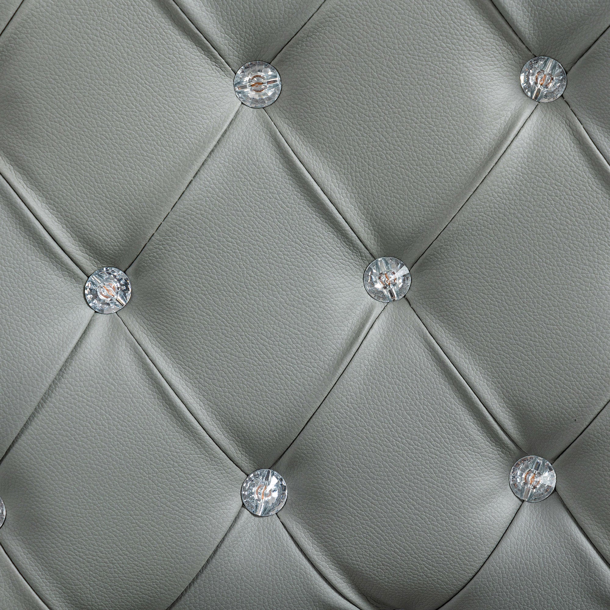 Vinsetto Office Chair, Swivel Desk Chair, PU Vanity Chair with Adjustable Height and Rolling Wheels for Home Work Study, Grey