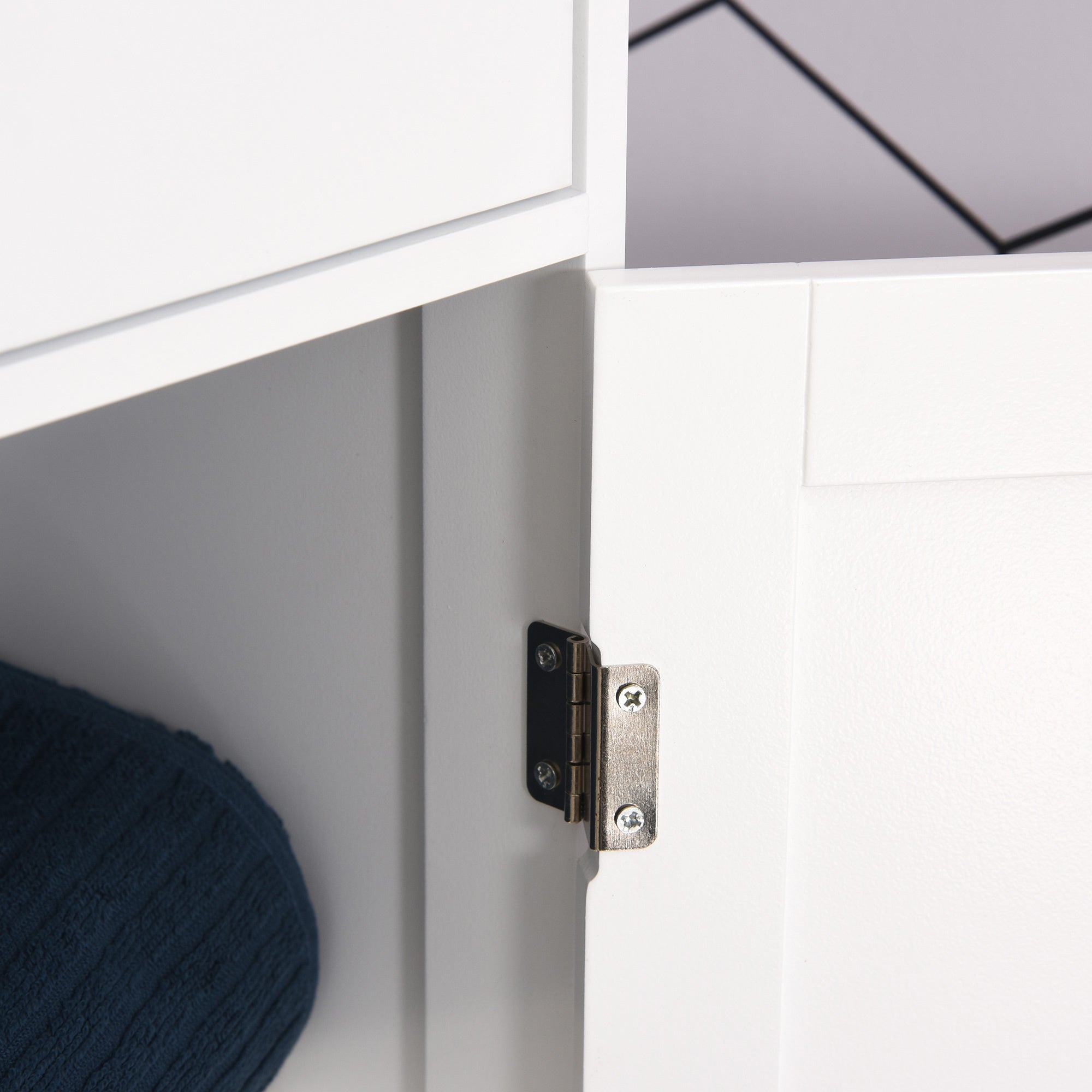 Tall Bathroom Cabinet, Narrow Storage Cabinet with Acrylic Door, Drawer & 3 Shelves, White