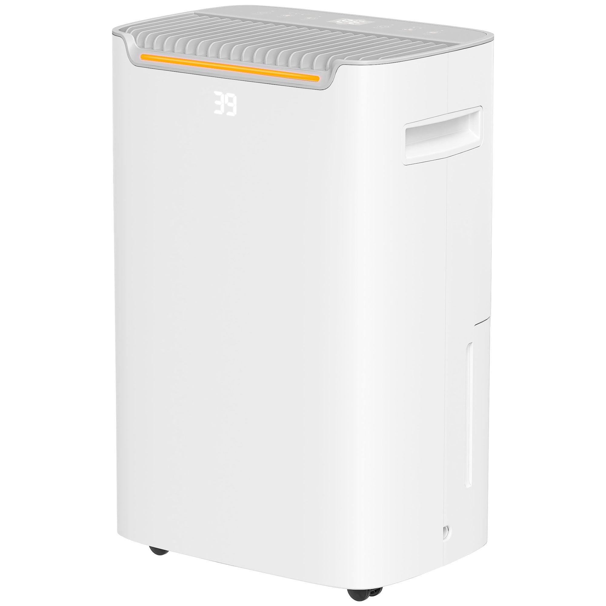 HOMCOM 20L/Day Dehumidifier with Continuous Drainage, 2.5L Water Tank, 24H Timer On/off, Digital Humidity Display, Air Filter, Dehumidifier for Home Damp, Bedroom, Condensation, Mould, Laundry Drying