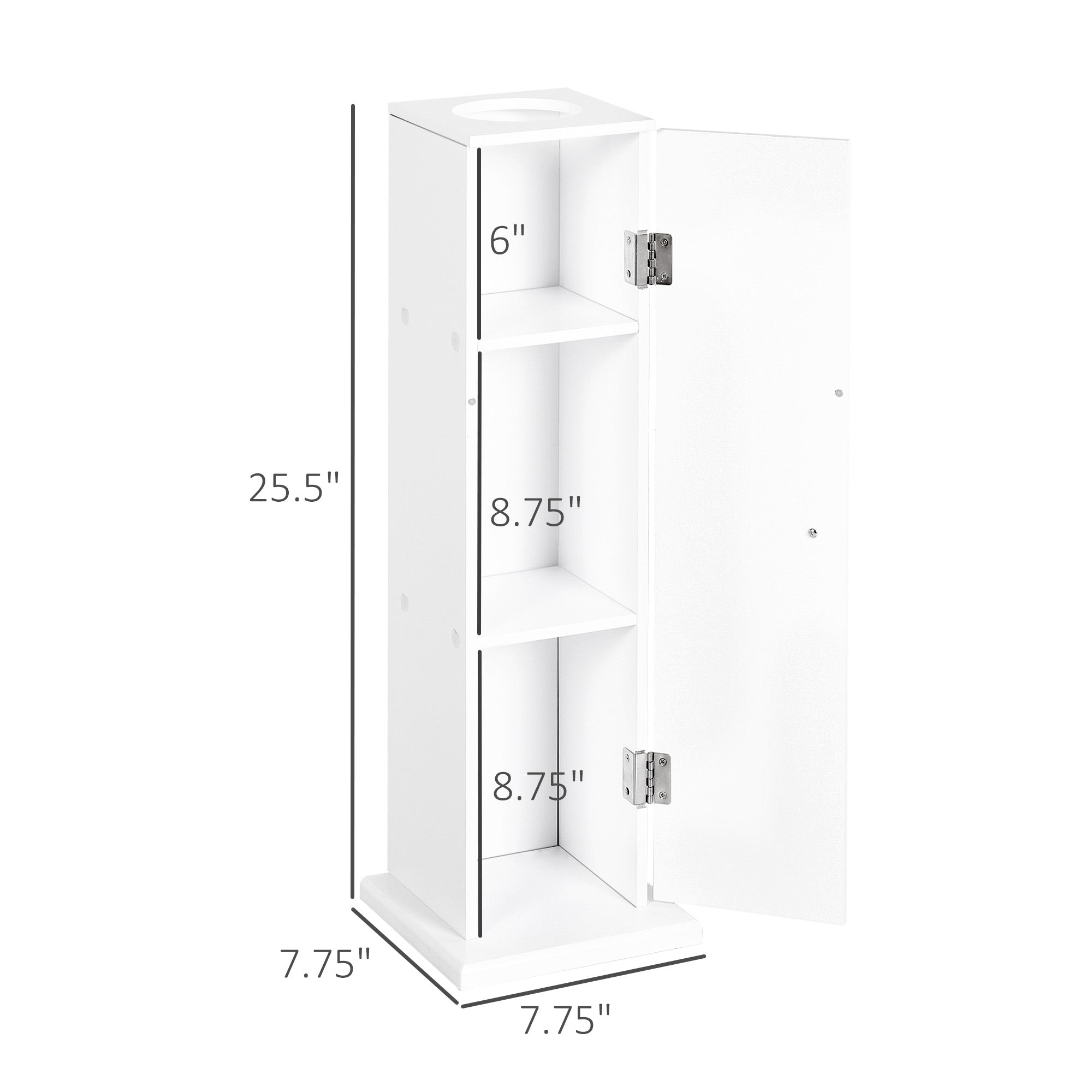 Small Toilet Paper Cabinet, Bathroom Corner Cabinet with Doors and Shelves, White - HOMCOM