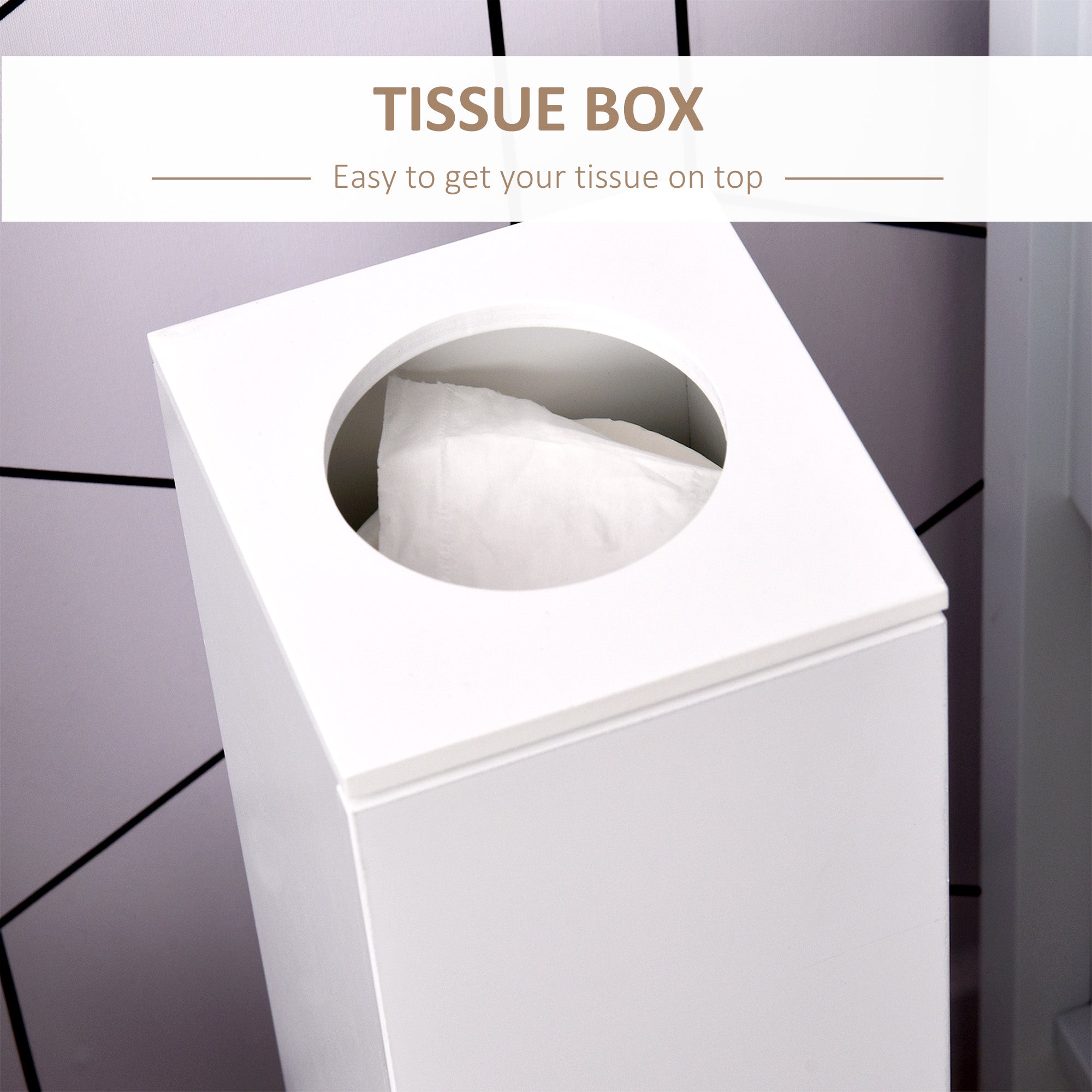Small Toilet Paper Cabinet, Bathroom Corner Cabinet with Doors and Shelves, White - HOMCOM