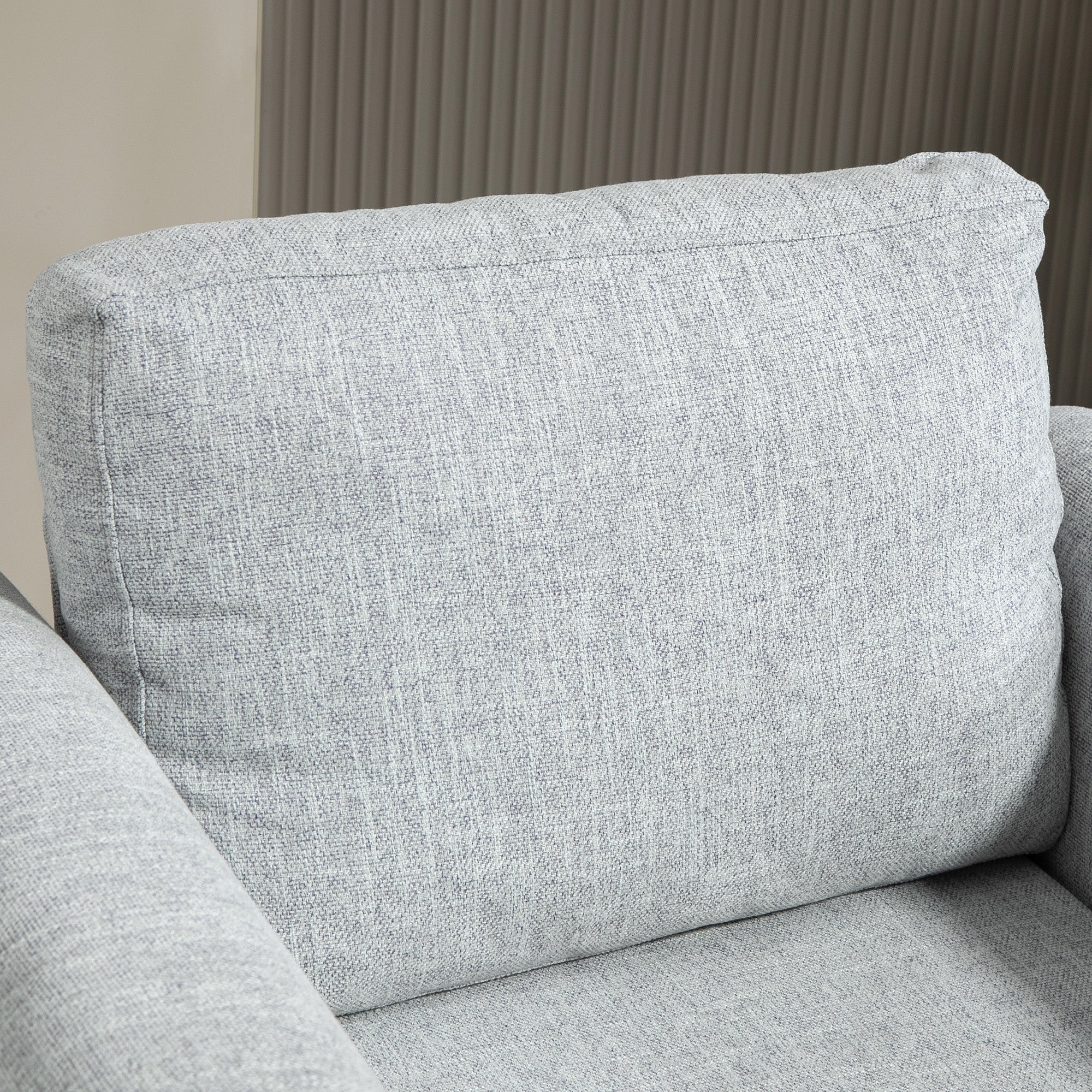 HOMCOM Vintage Armchair, Upholstered Accent Chair with Back Pillow, Rolled Arms and Gourd-Shaped Rubber Wood Legs, Single Sofa for Living Room, Reading Room, Light Grey