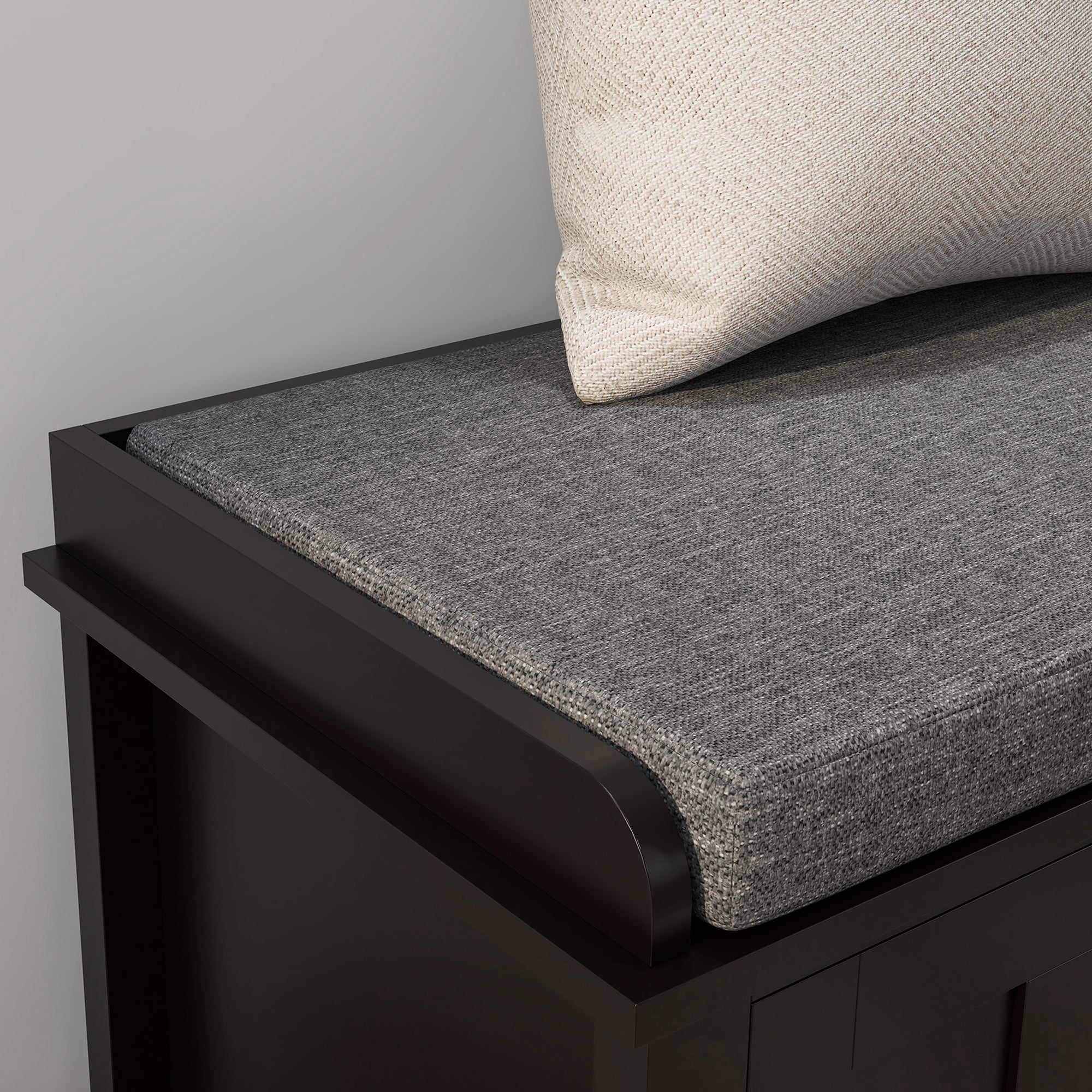 Modern Shoe Storage Bench with Cushion & 2 Sliding Doors, Holds 10 Pairs, Black - HOMCOM