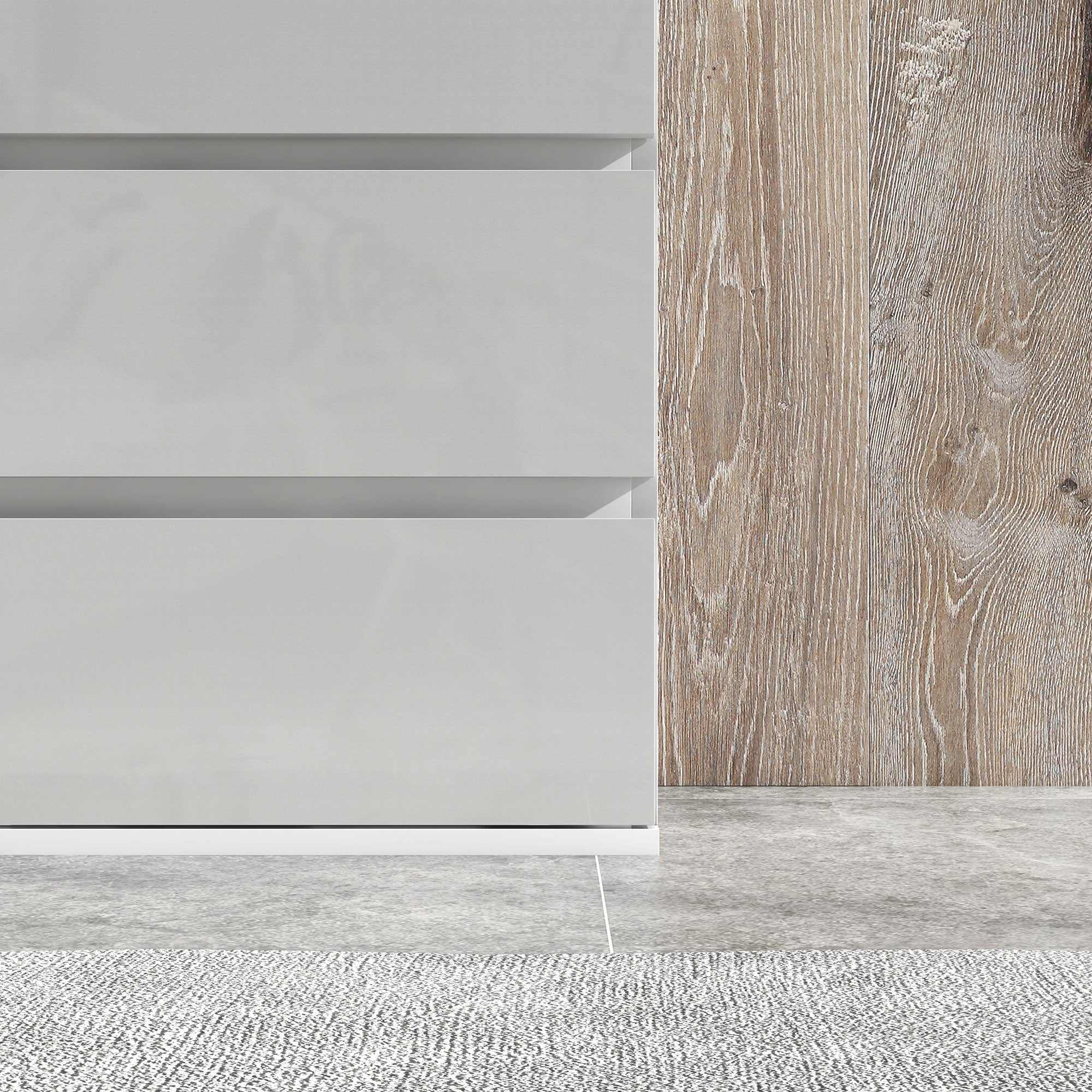 HOMCOM High Gloss Chest of Drawers, 5 Drawers Dresser, Modern Storage Drawer Unit with Soft Closing Mechanism for Bedroom, White