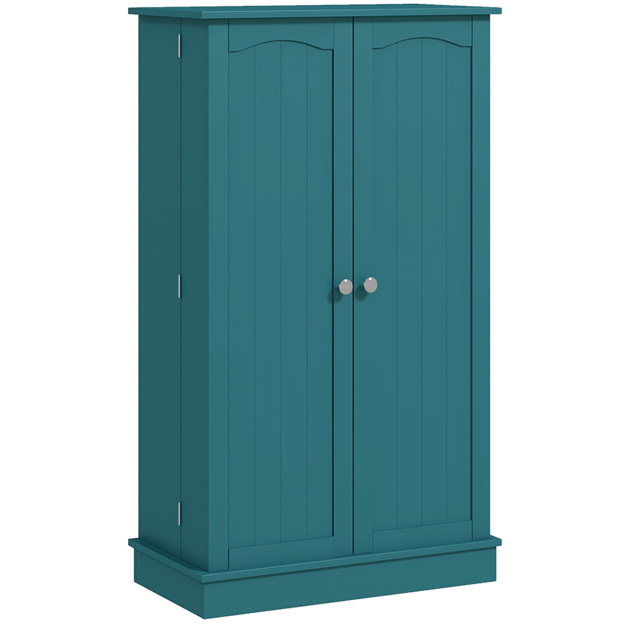 41" Kitchen Pantry Cabinet, 2-Door Buffet Storage Cabinet with 12 Spice Racks and Adjustable Shelves, Teal Blue