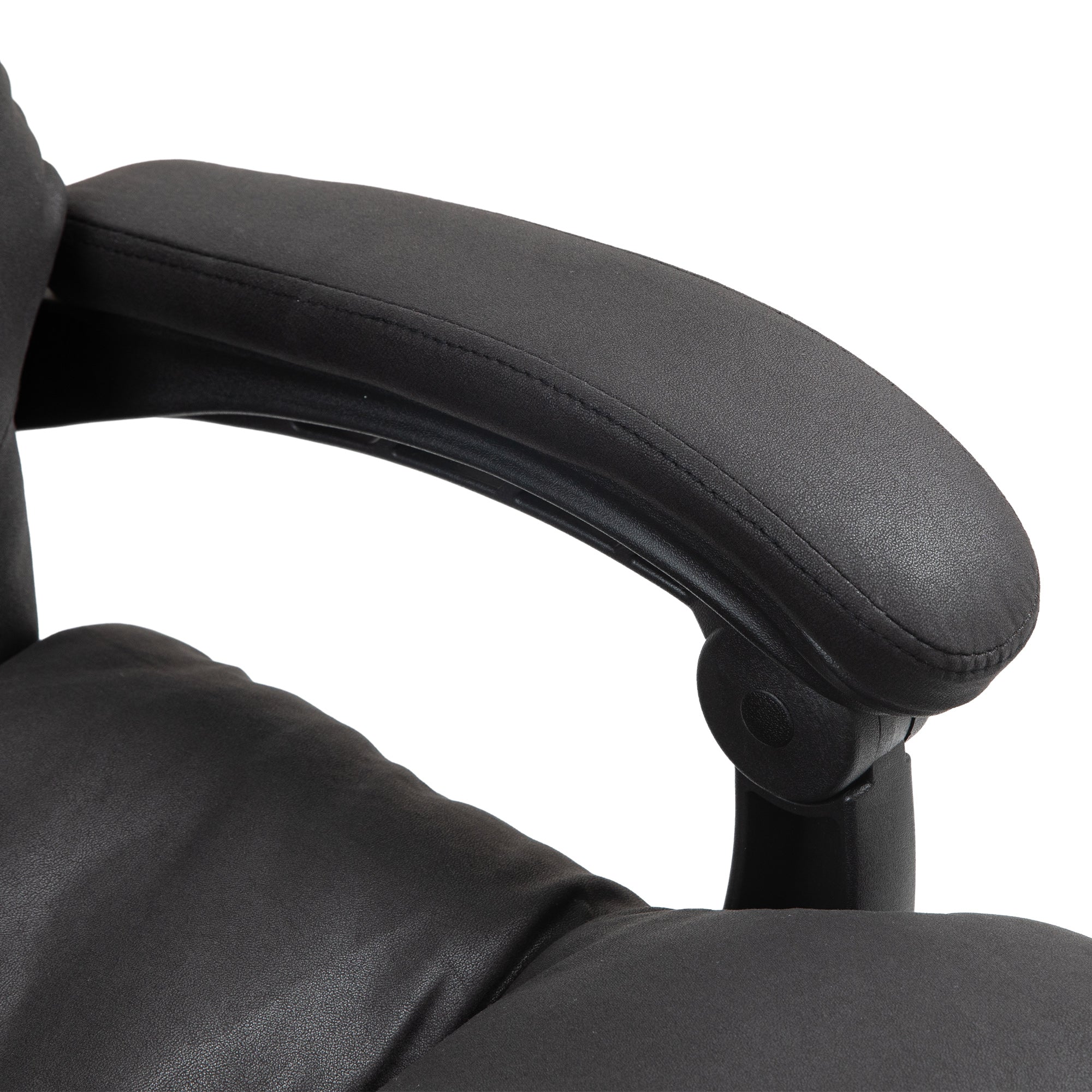 Massage Office Chair with Heated Function, Computer Desk Chair with Footrest, Double-tier Padding, Swivel Wheels, Reclining, Black