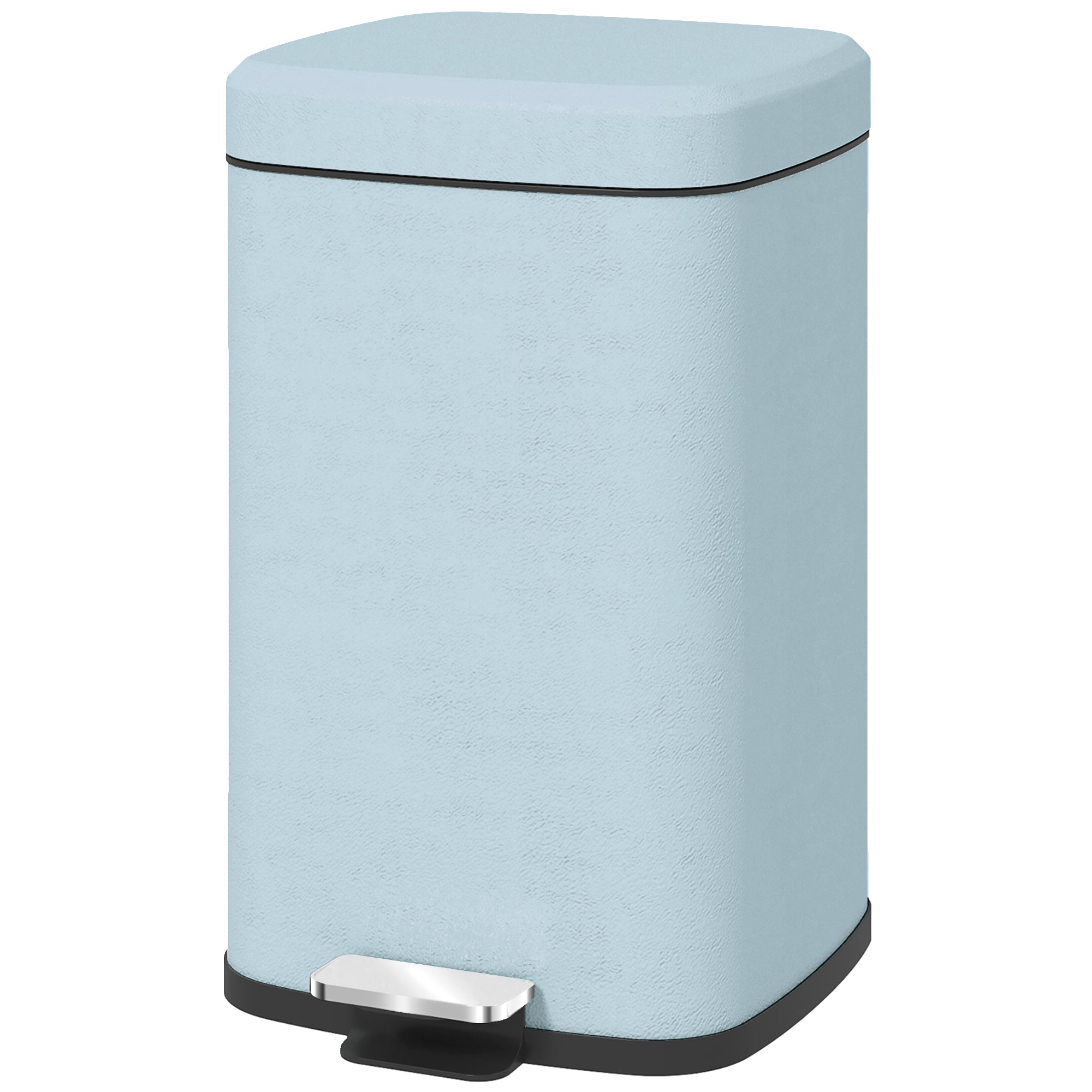 HOMCOM 20 Litre Pedal Bin, Fingerprint Proof Kitchen Bin with Soft-close Lid, Metal Rubbish Bin with Foot Pedal and Removable Inner Bucket, Light Green