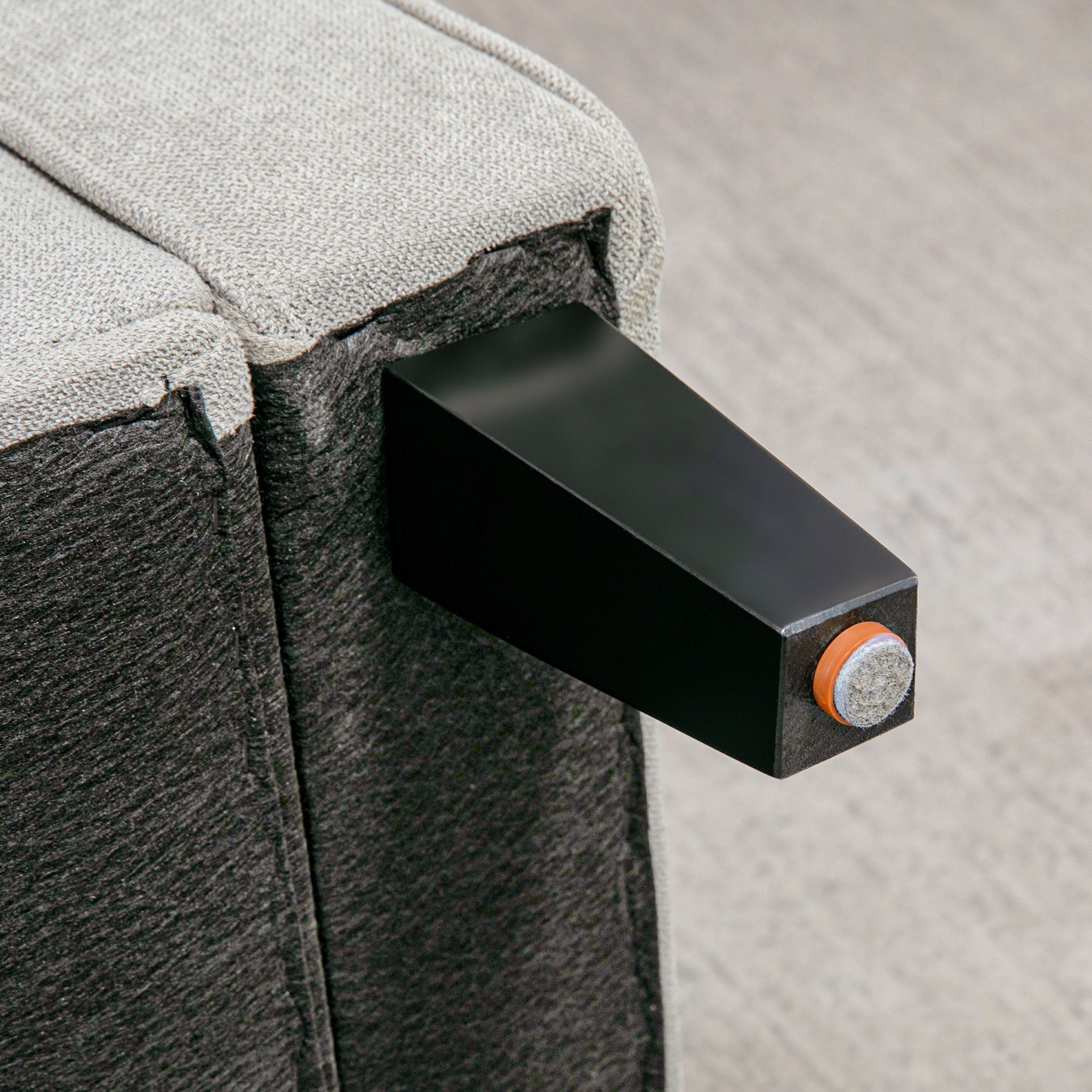 50 Inches Tufted Storage Ottoman, End of Bed Bench w/ Rolled Arms & Wood Legs, Gray