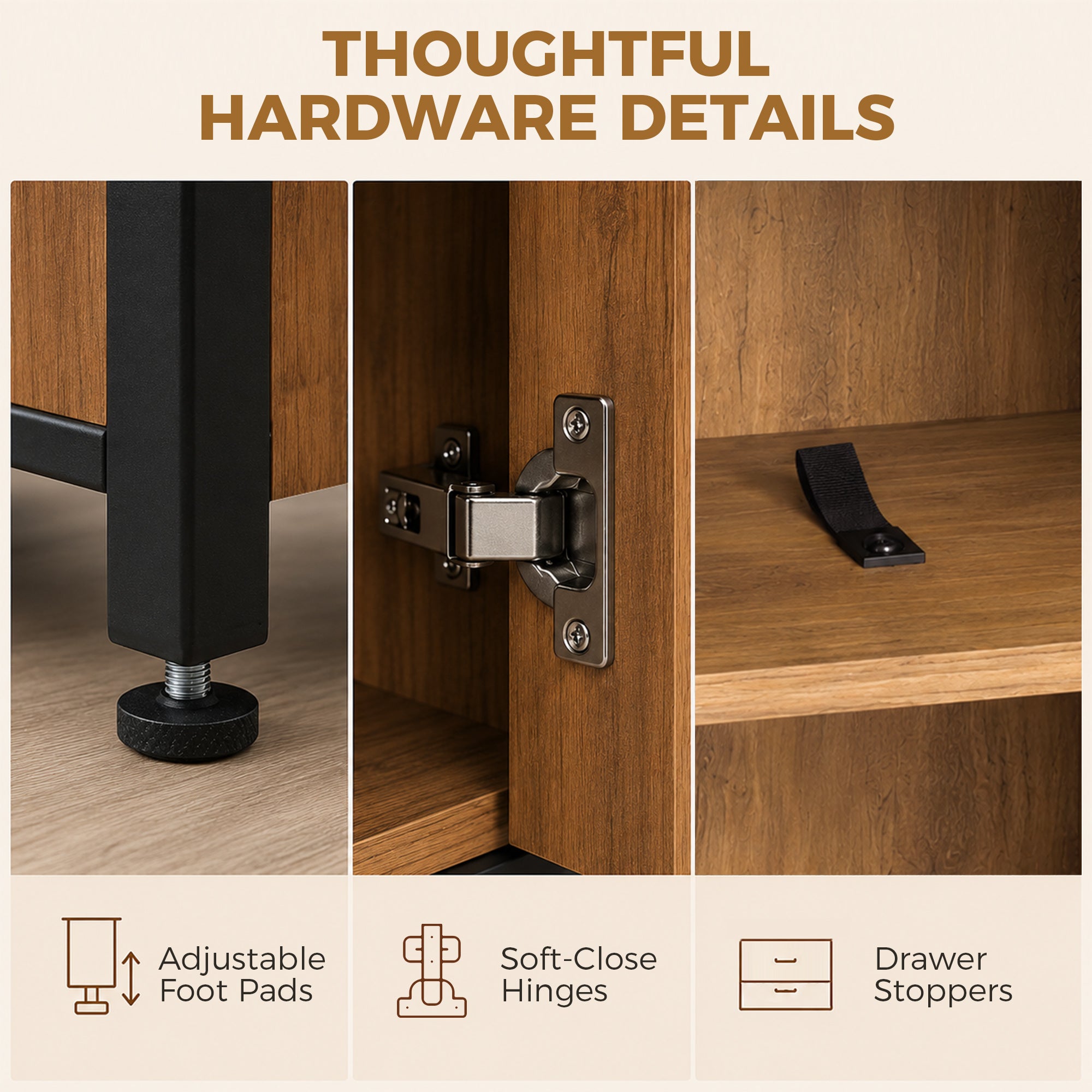 Tall Bathroom Storage Cabinet, Freestanding Bathroom Cabinet with Drawers and Adjustable Shelves, Linen Storage for Study, Bedroom, Brown