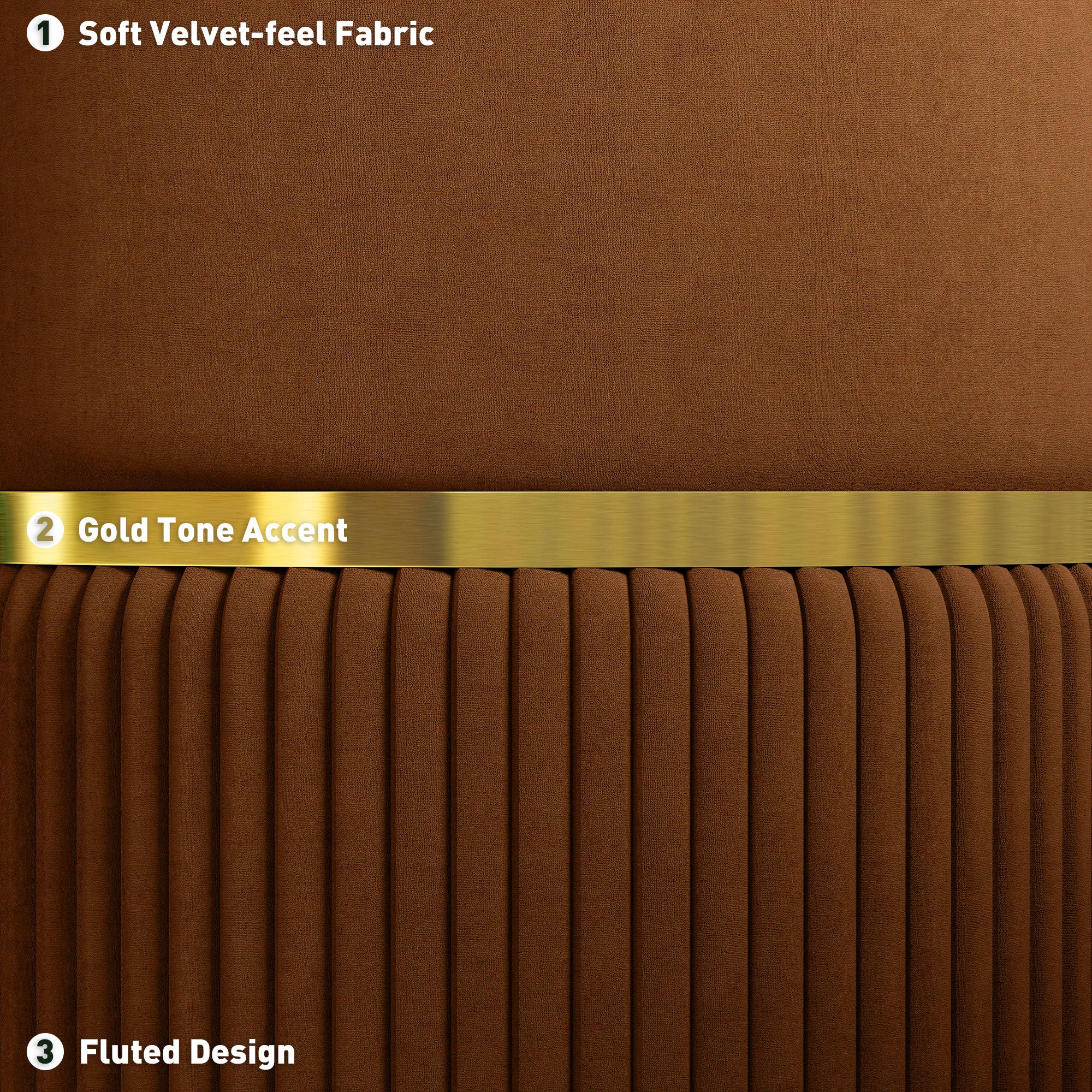 HOMCOM Round Pouffe, Velvet-feel Fabric Upholstered Storage Foot Stool with Removable Top, Padded Seat and Hidden Space for Living Room, Light Brown