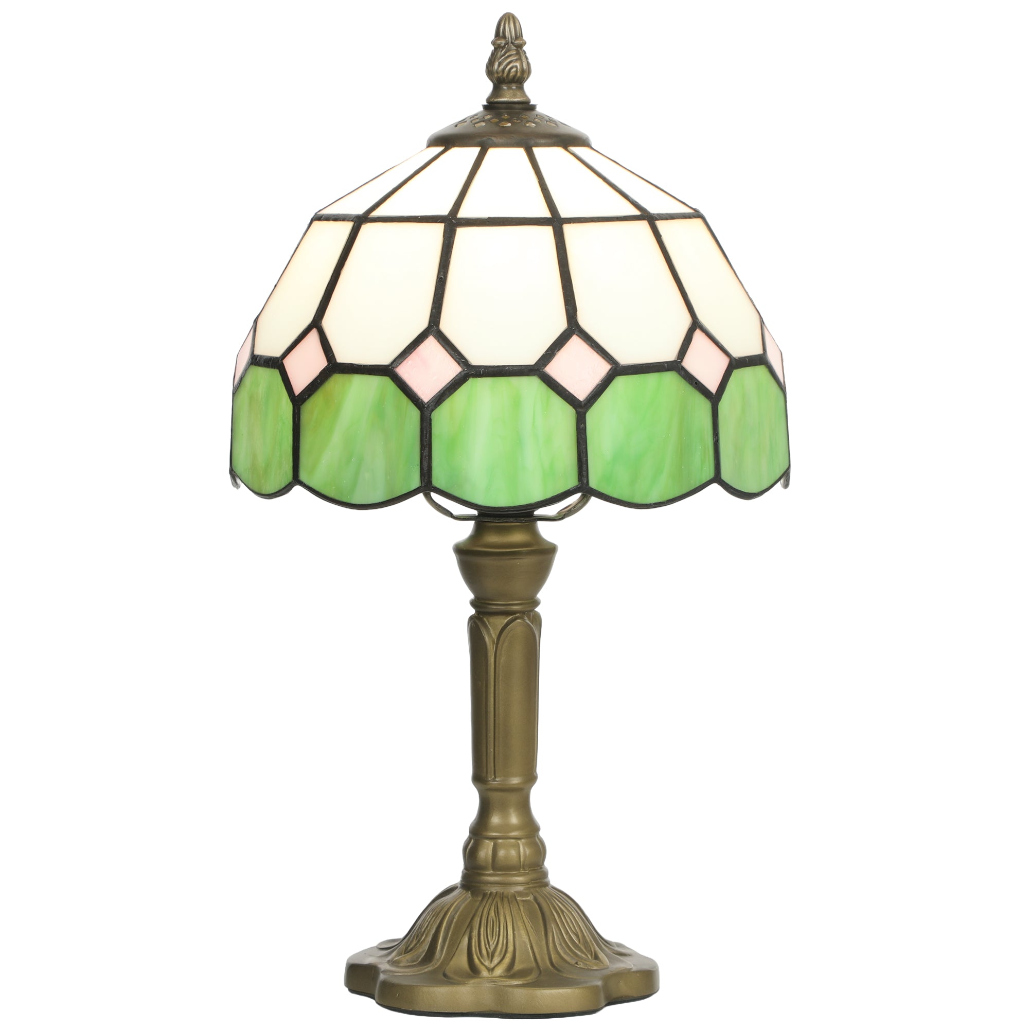 Handmade Stained Glass Table Lamp, Tiffany-Style Bedside Lamp for Bedroom, Living room, Home, Nightstand, Decorative Night Light, Green