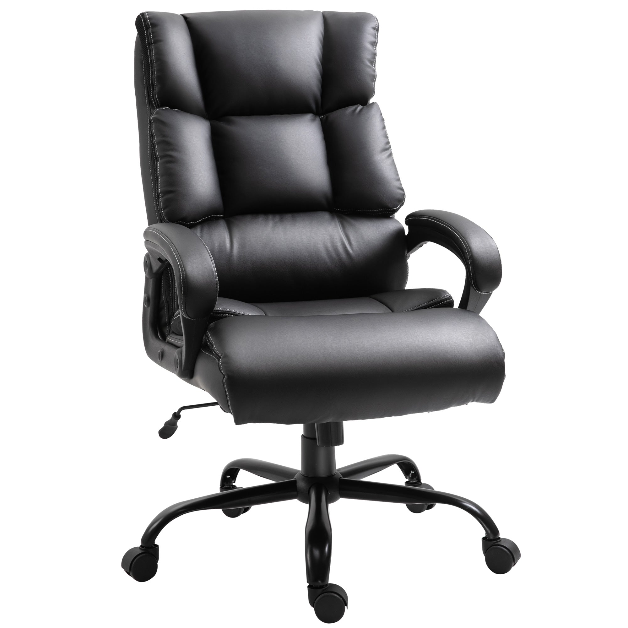 Vinsetto Ergonomic Heavy-Duty Office Chair with Adjustable Height, PU Leather, Rocker, 360Β° Swivel, 400lbs Capacity, Black